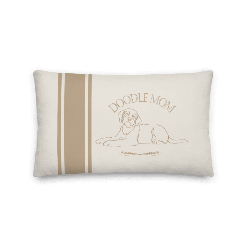 YOUR CHOICE OF BREED Farmhouse Line Art Stripe Design Dog Mom Throw Pillow - your-choice-of-breed-dog-mom-farmhouse-stripe-design-throw-pillow