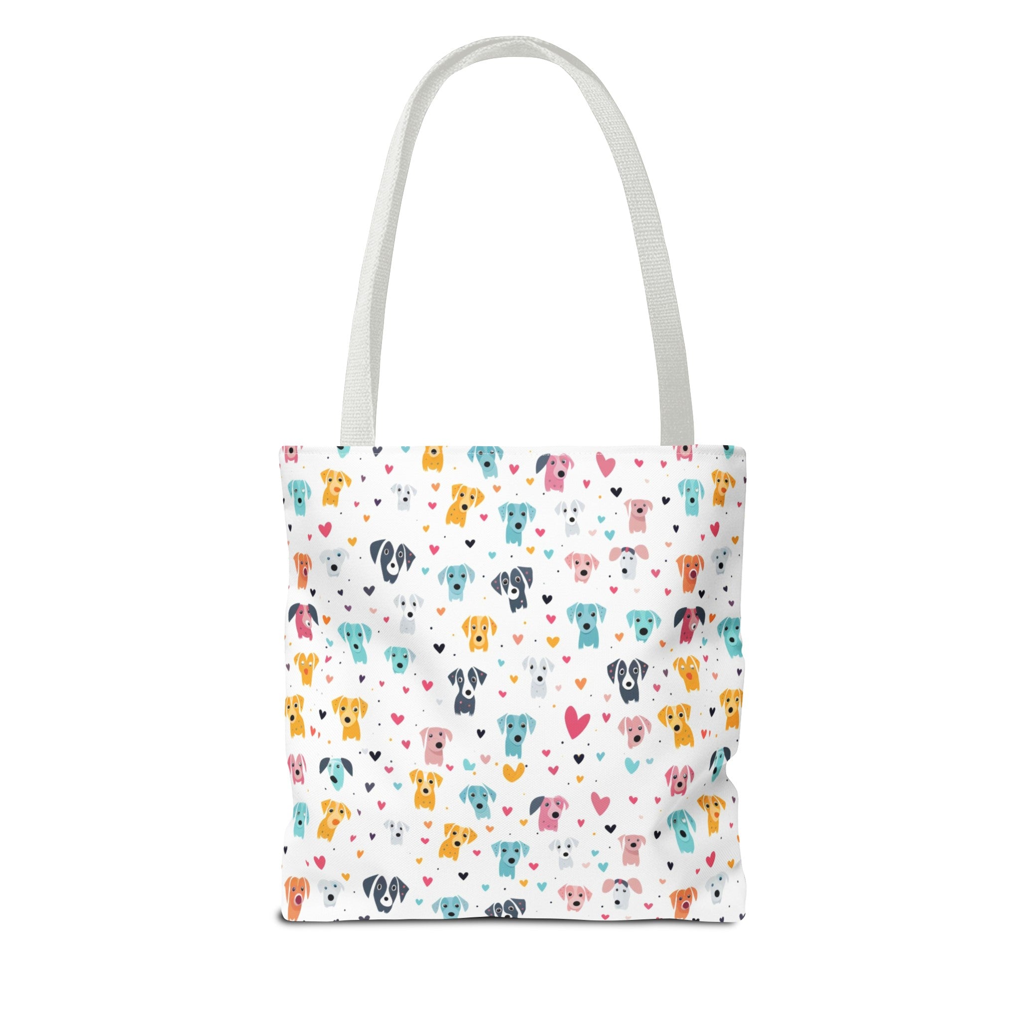 Hearts n' Pups Whimsical Dog Icon Themed Tote Bag - hearts-n-pups-whimsical-dog-icon-themed-tote-bag