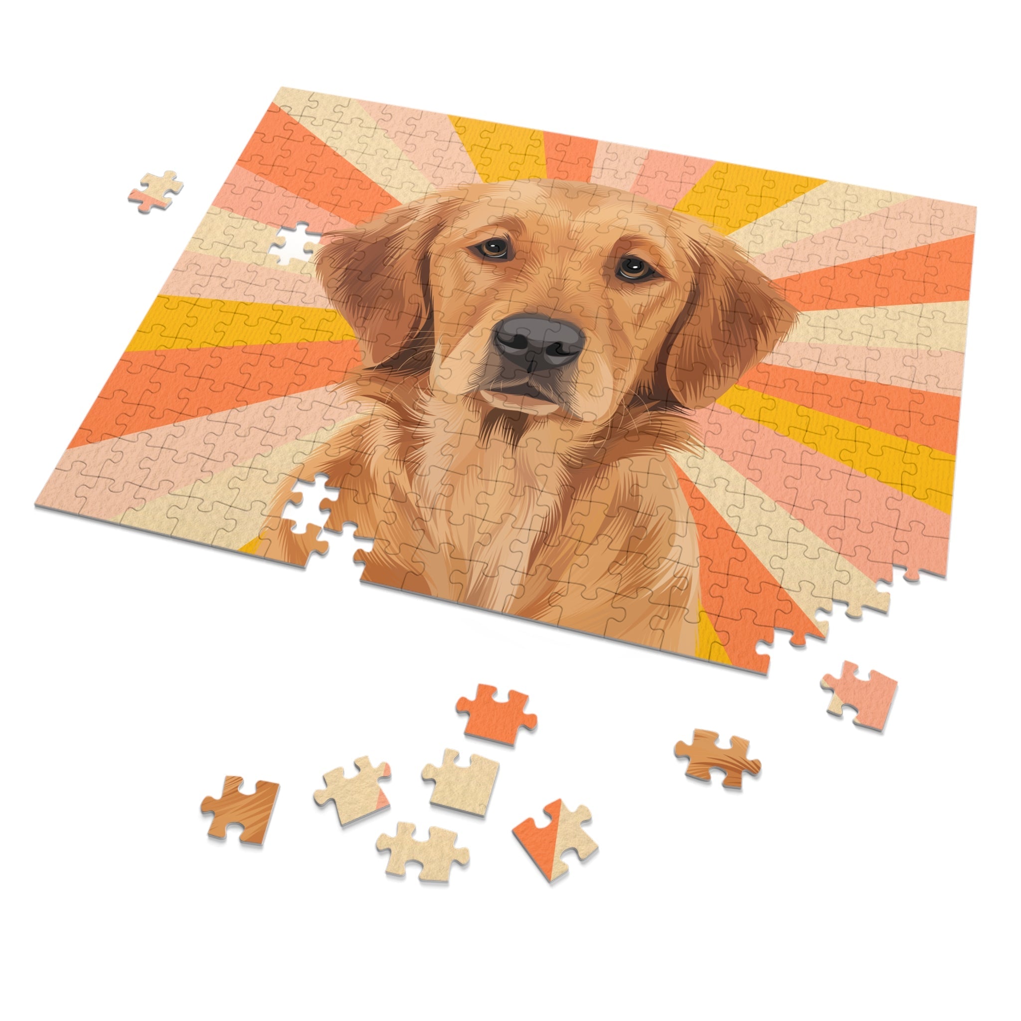 Dog Portrait Jigsaw Puzzle (30, 110, 252, 500,1000-Piece) | Sunburst - custom-dog-portrait-jigsaw-puzzle-30-110-252-500-1000-sunburst