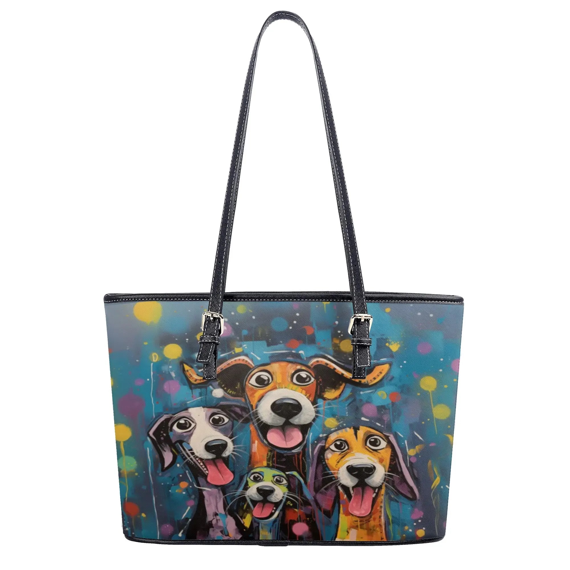 Happy Dogs Original Dog Art Zipper Handbag - happy-dogs-original-dog-art-zipper-handbag