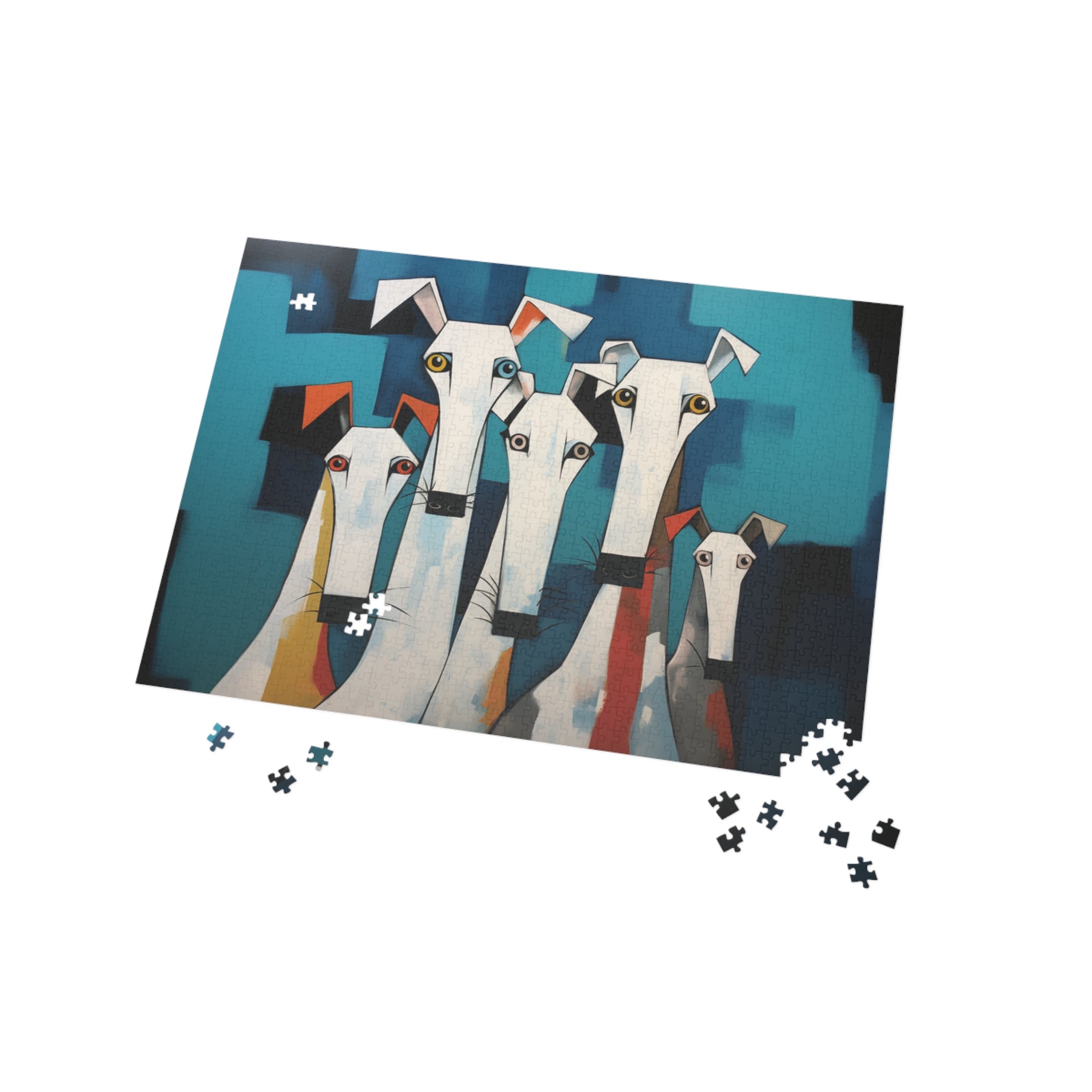 The Eyes Have It Modern Elegant White Dog Art Jigsaw Puzzle with Matching Gift Box - the-eyes-have-it-modern-elegant-white-dog-art-puzzle-with-matching-gift-box-96-252-500-1000-piece