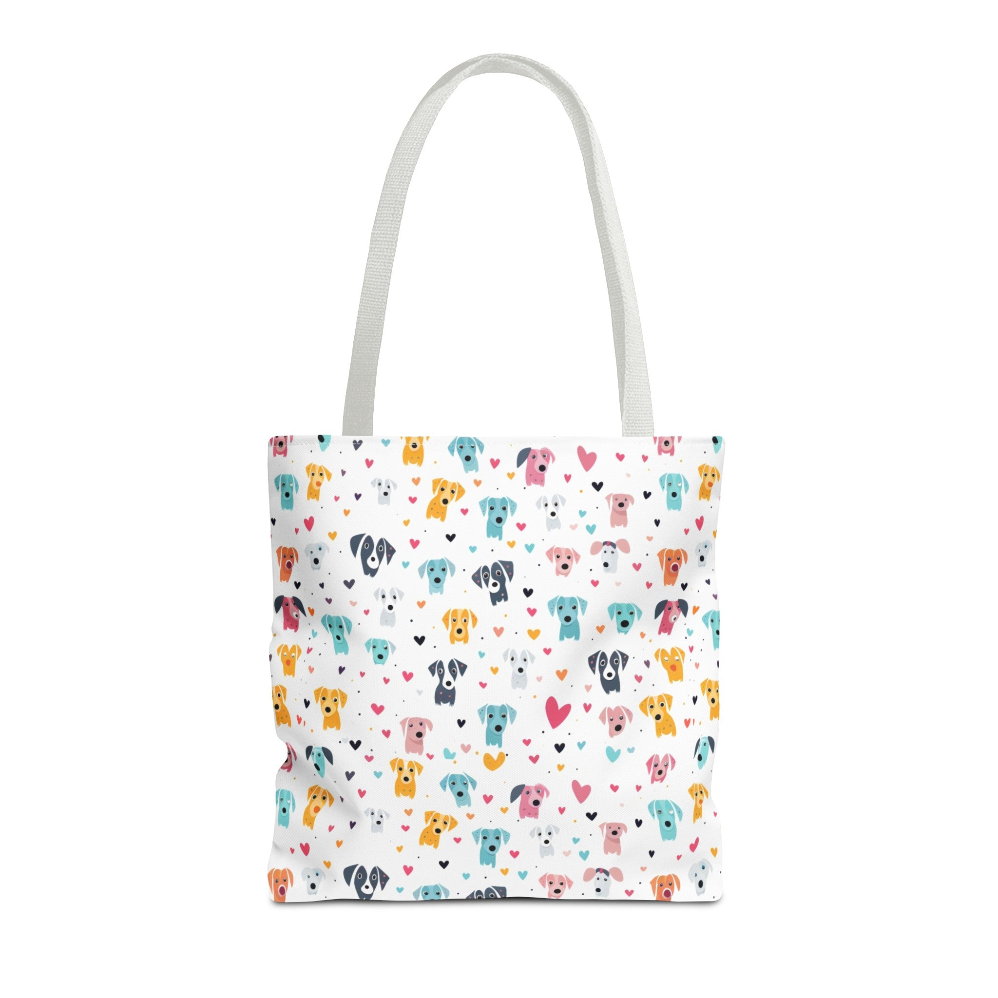 Hearts n' Pups Whimsical Dog Icon Themed Tote Bag - hearts-n-pups-whimsical-dog-icon-themed-tote-bag