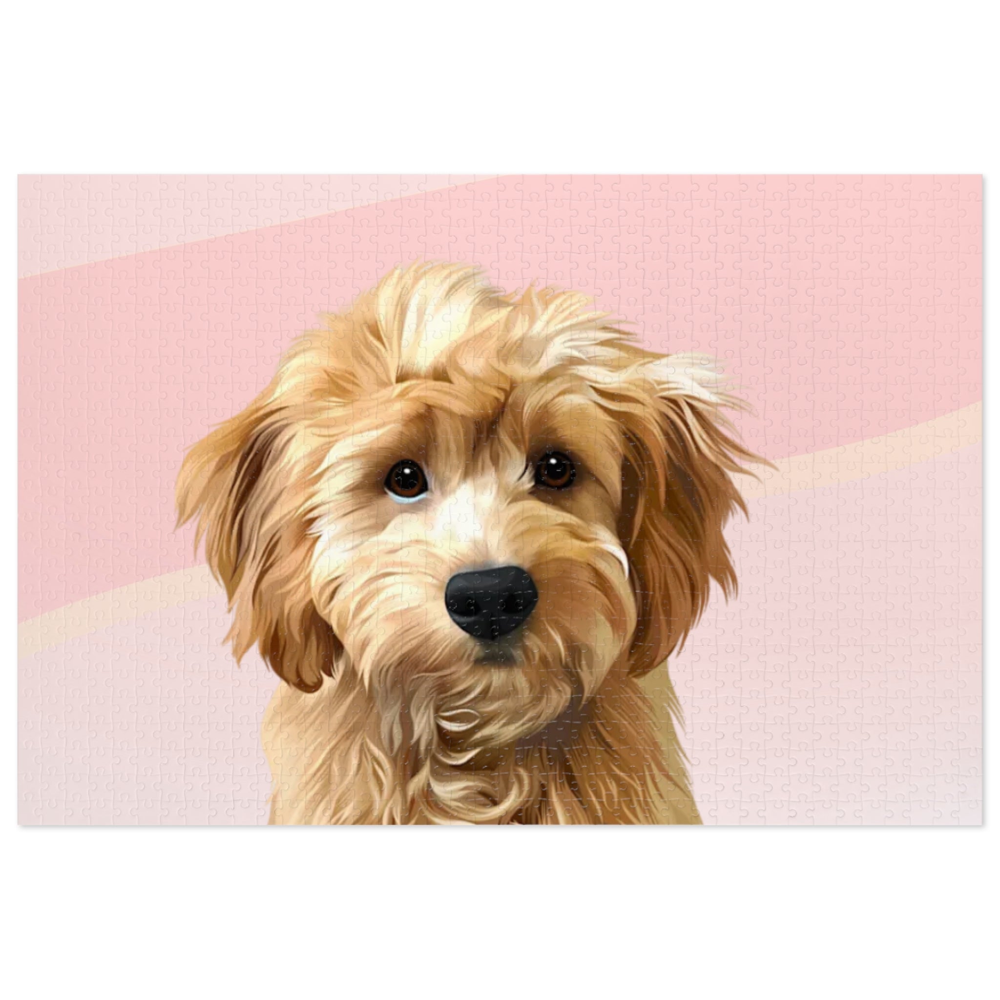 Dog Portrait Jigsaw Puzzle (30, 110, 252, 500,1000-Piece) | Blush Mist - custom-dog-portrait-jigsaw-puzzle-30-110-252-500-1000-blush-mist