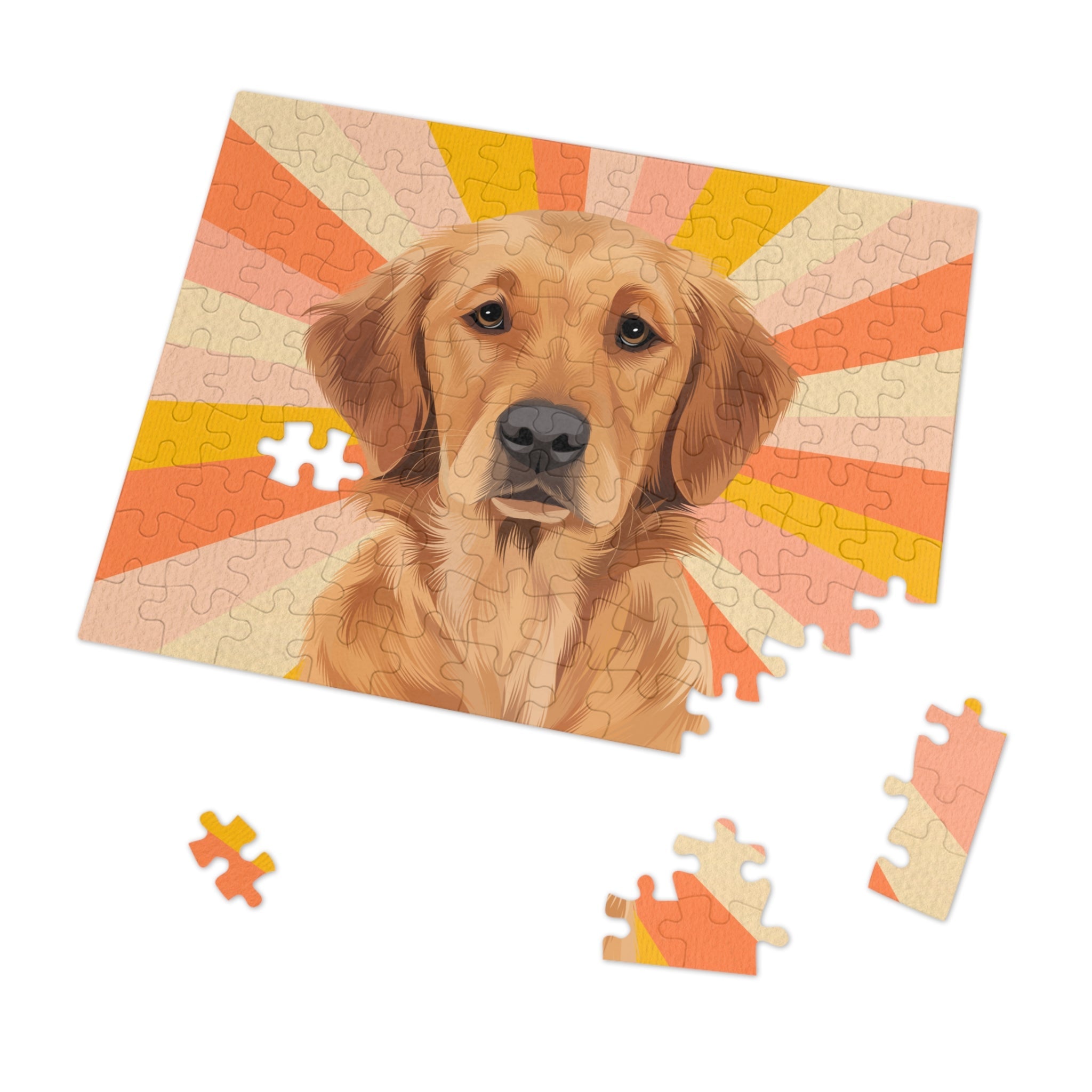 Dog Portrait Jigsaw Puzzle (30, 110, 252, 500,1000-Piece) | Sunburst - custom-dog-portrait-jigsaw-puzzle-30-110-252-500-1000-sunburst