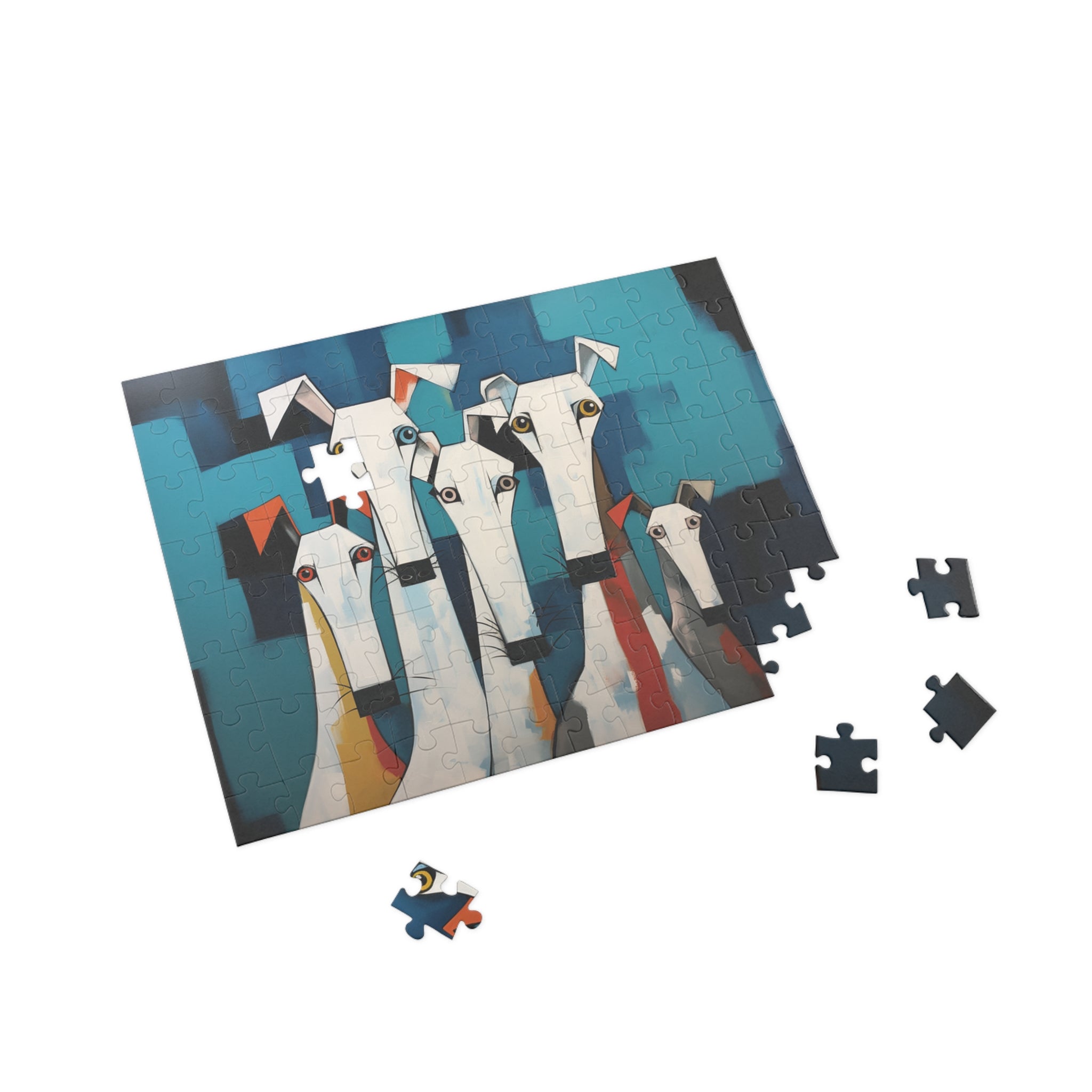 The Eyes Have It Modern Elegant White Dog Art Jigsaw Puzzle with Matching Gift Box - the-eyes-have-it-modern-elegant-white-dog-art-puzzle-with-matching-gift-box-96-252-500-1000-piece