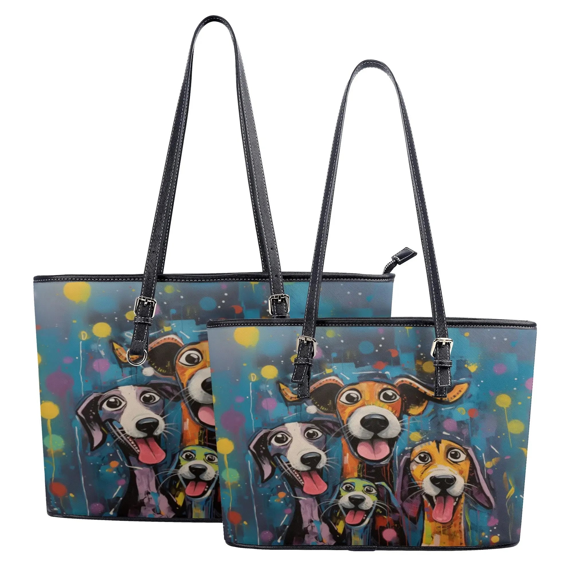 Happy Dogs Original Dog Art Zipper Handbag - happy-dogs-original-dog-art-zipper-handbag