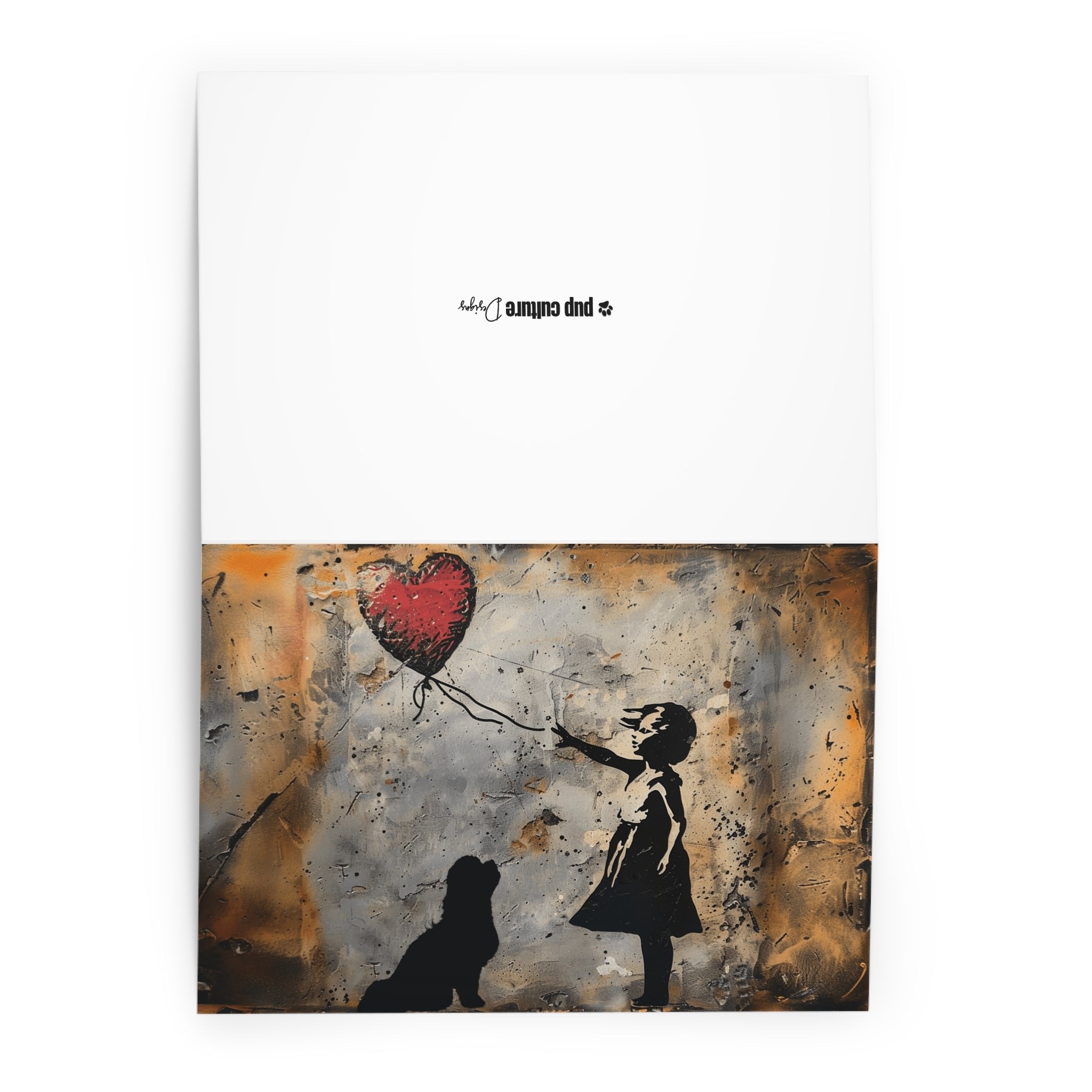 Girl and Balloon Street Artist Inspired Dog Art Greeting Card 5-Pak