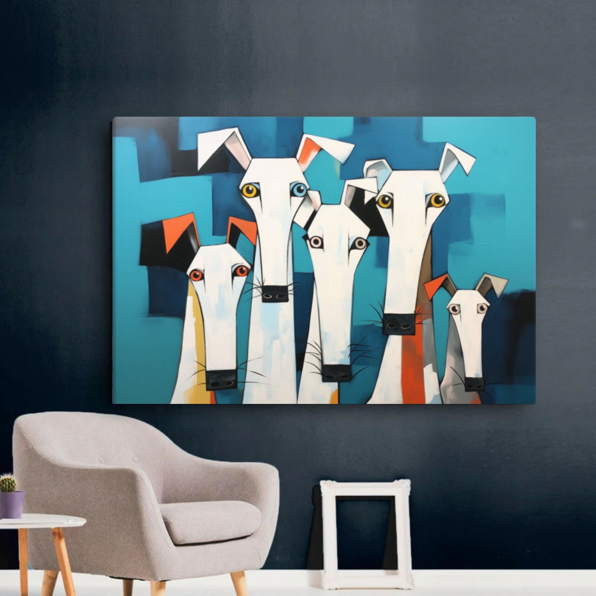 Tempered Glass Modern Elegant Dog Art Print - Greyhound - Whippet - Saluki - tempered-glass-modern-elegant-dog-art-print-greyhound-whippet-saluki