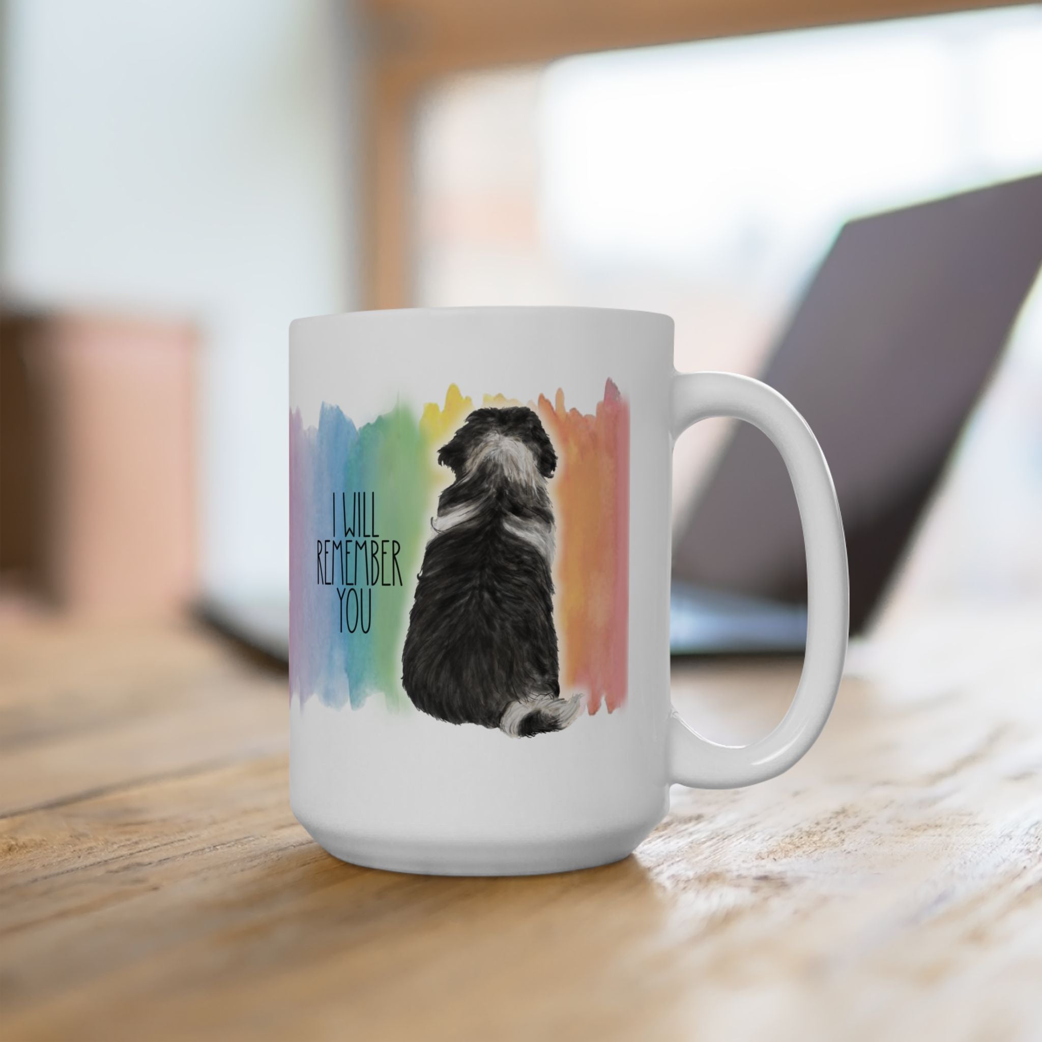 Custom Dog Breed Graphic Memorial Watercolor Rainbow Bridge Coffee Mug