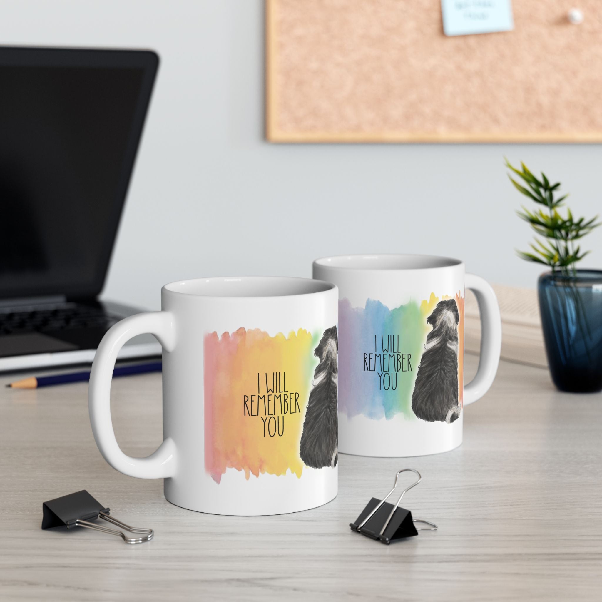 Custom Dog Breed Graphic Memorial Watercolor Rainbow Bridge Coffee Mug