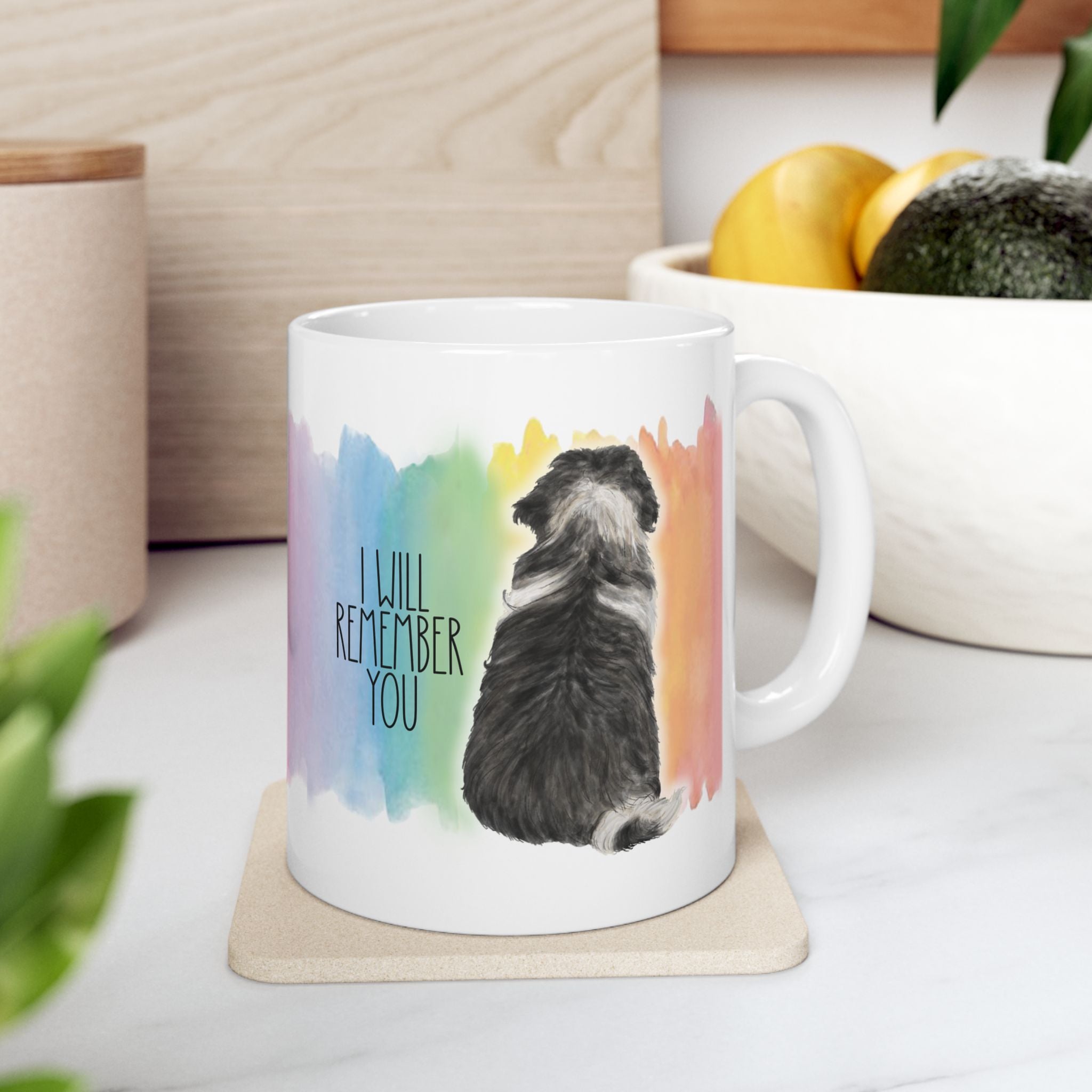 Custom Dog Breed Graphic Memorial Watercolor Rainbow Bridge Coffee Mug