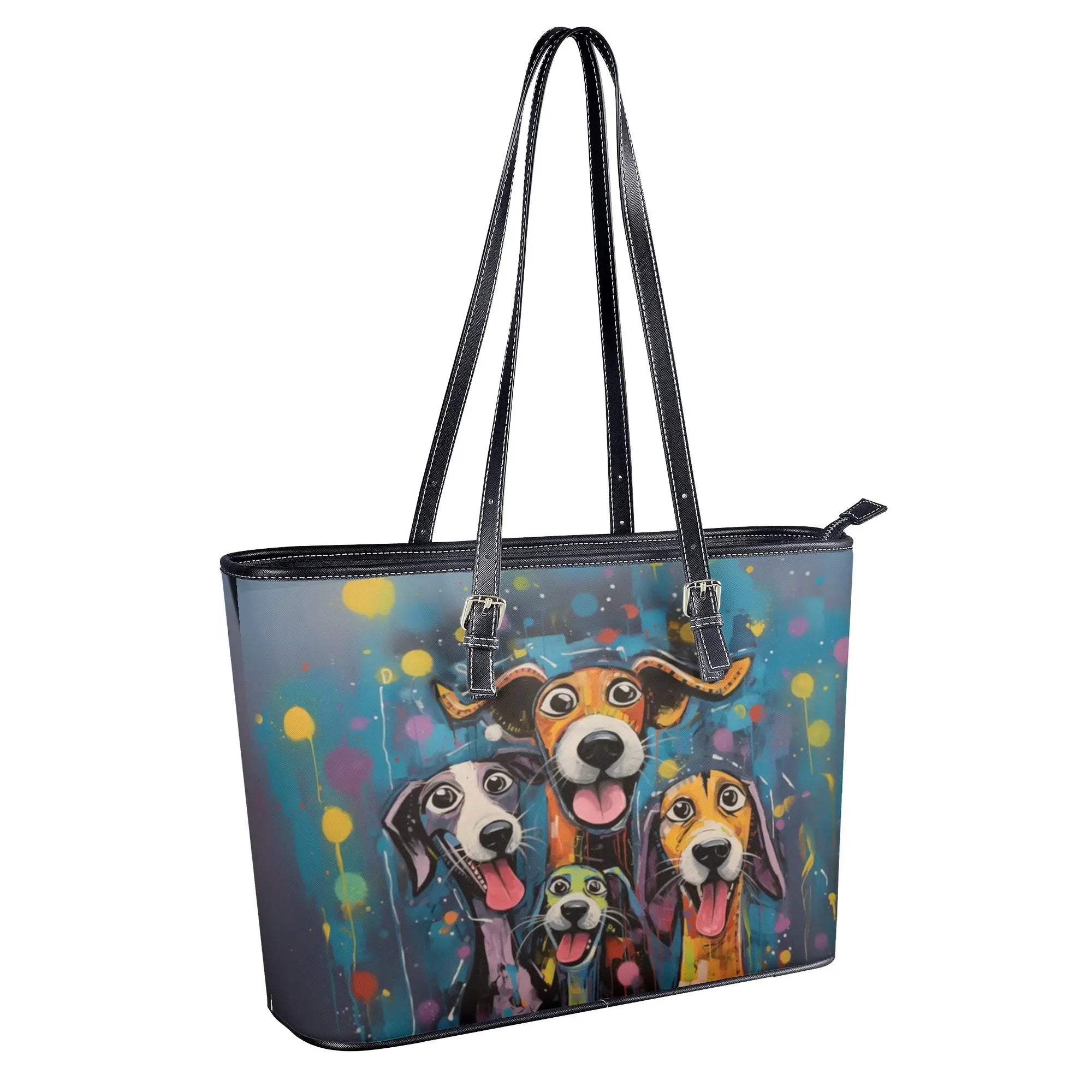 Happy Dogs Original Dog Art Zipper Handbag - happy-dogs-original-dog-art-zipper-handbag