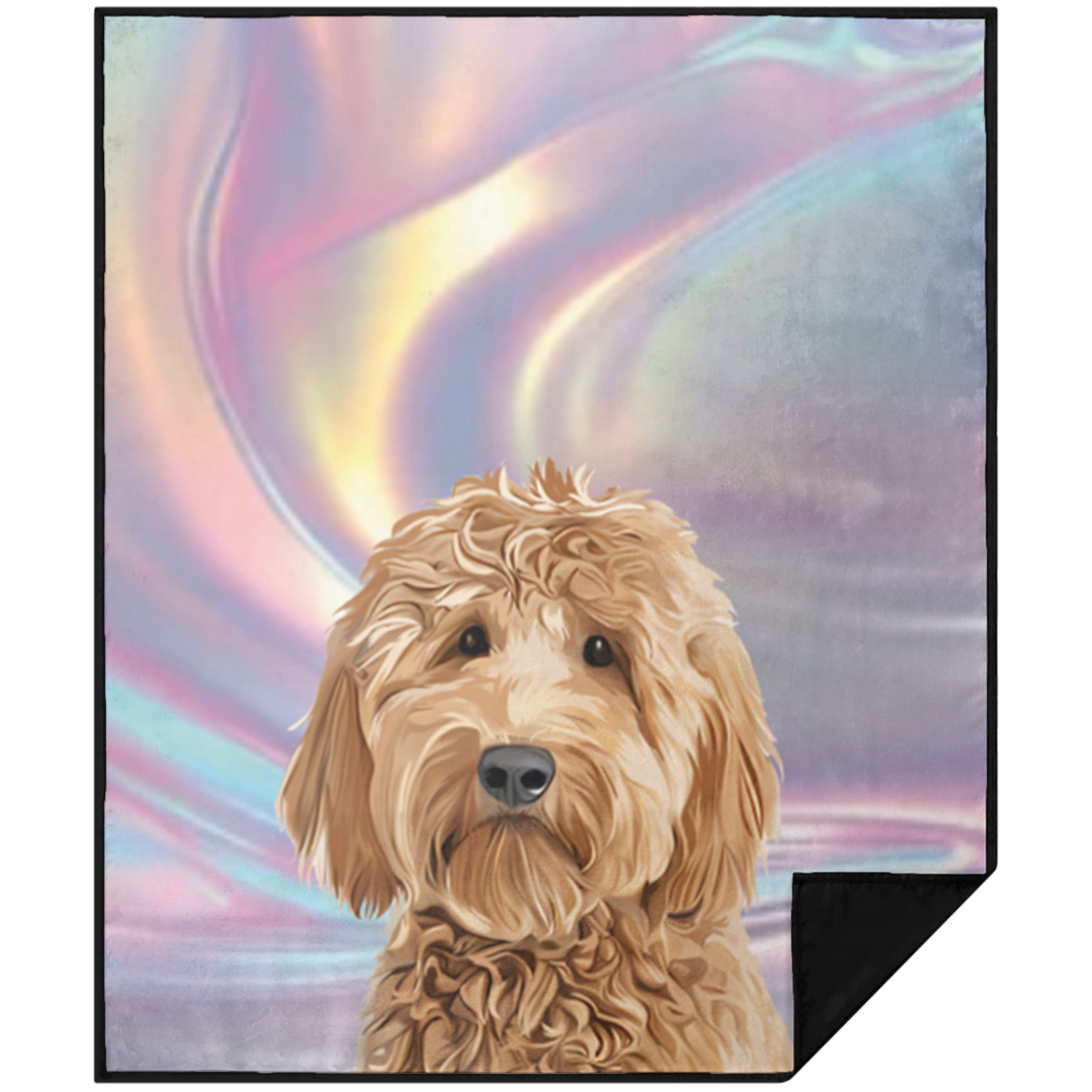 Dog Portrait Sherpa Blanket | Opal - dog-portrait-blanket-opal