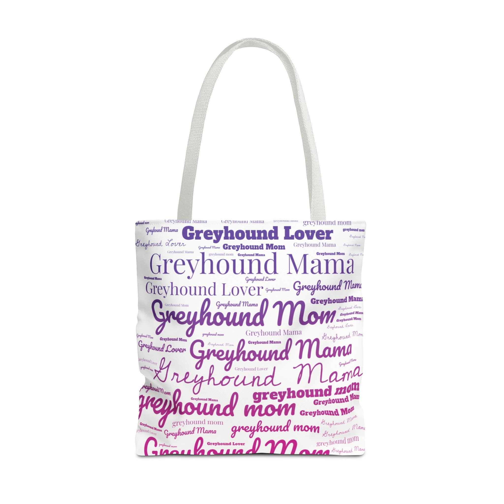 YOUR CHOICE OF Breed or Mix Dog Mom Pride Word Art Tote - custom-dog-breed-pride-ombre-canvas-tote