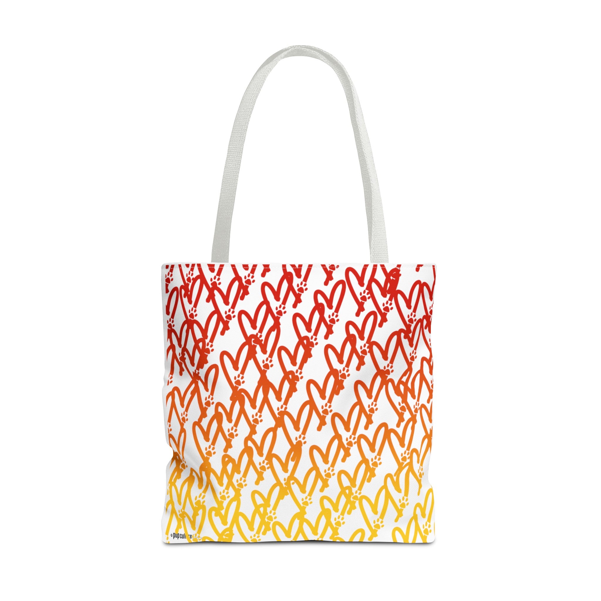 Dog Mom Heart and Dog Paw Ombre Tote Bag - heart-and-paw-print-tote-bag