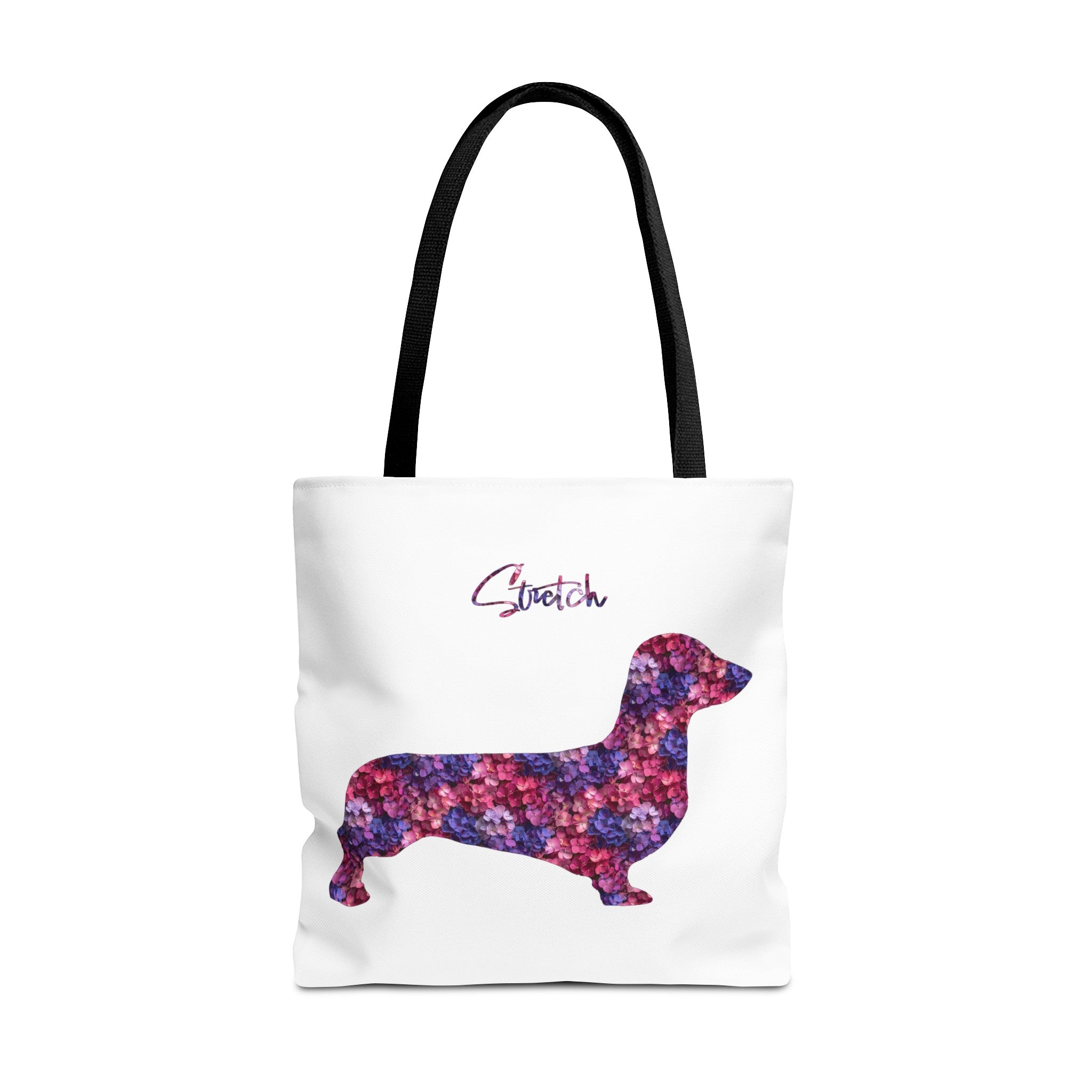 Personalized Hydrangea Dog Silhouette Flower Art Tote Bag - Upload Your Photo - personalized-hydrangea-dog-silhouette-flower-art-tote