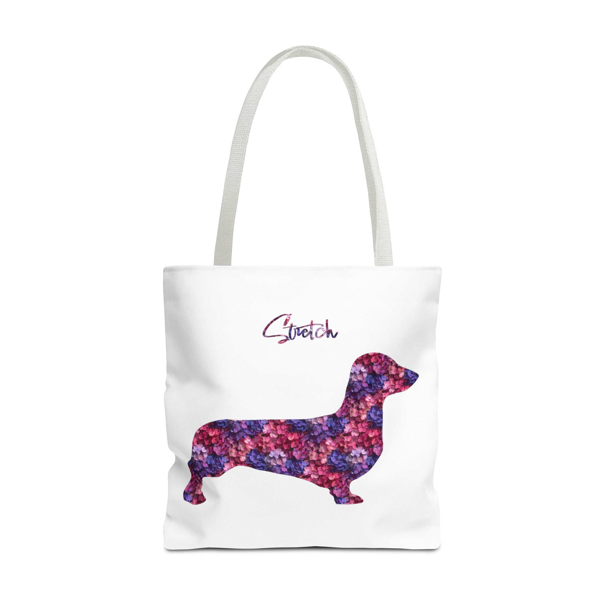 Personalized Hydrangea Dog Silhouette Flower Art Tote Bag - Upload Your Photo - personalized-hydrangea-dog-silhouette-flower-art-tote