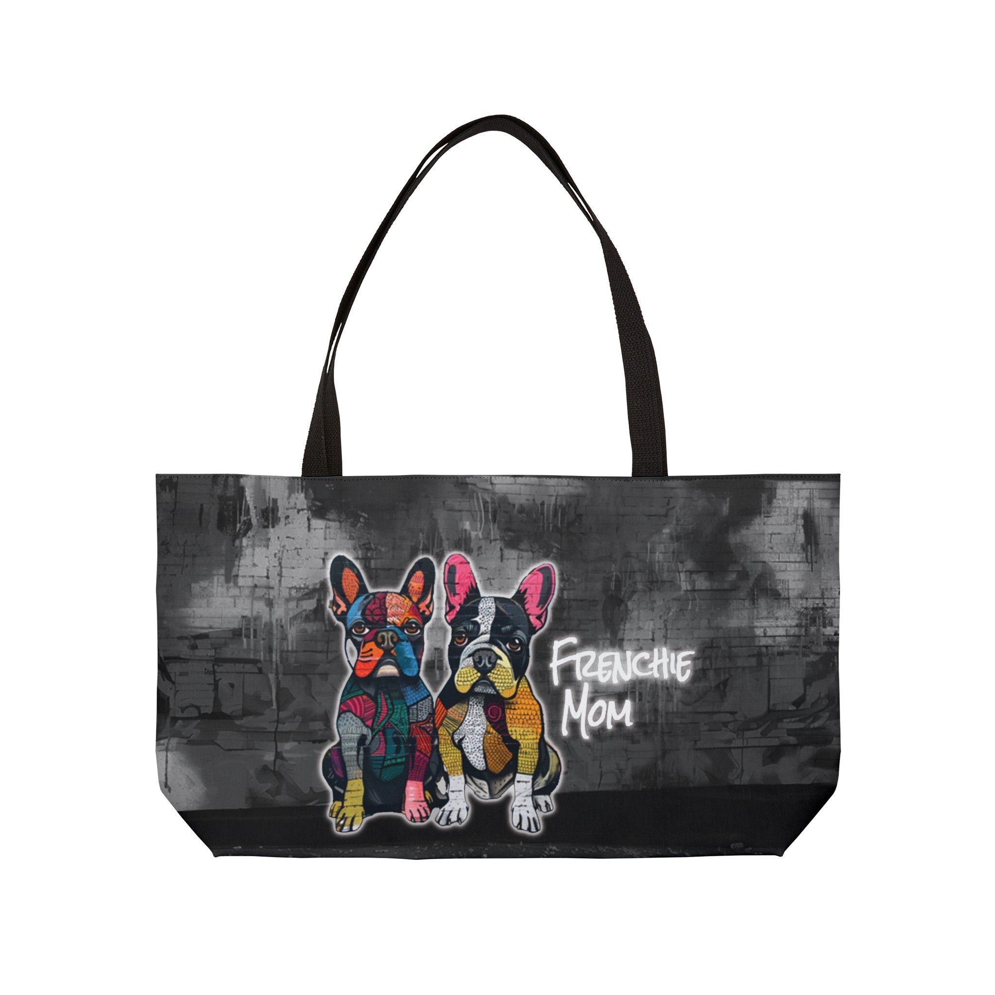 Original Frenchie Mom Graffiti Dog Art Weekender Tote Bag - original-frenchie-street-art-weekender-tote-bag