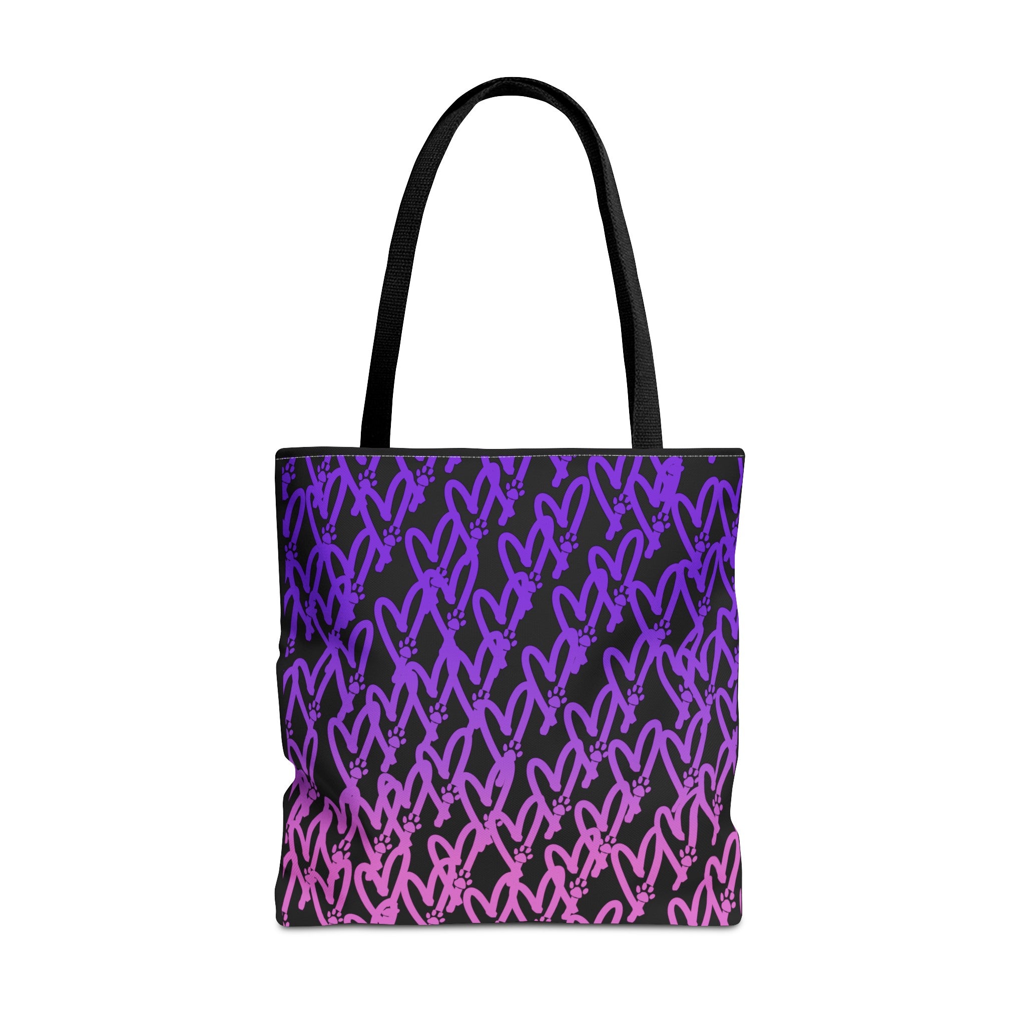 Dog Mom Heart and Dog Paw Ombre Tote Bag - heart-and-paw-print-tote-bag