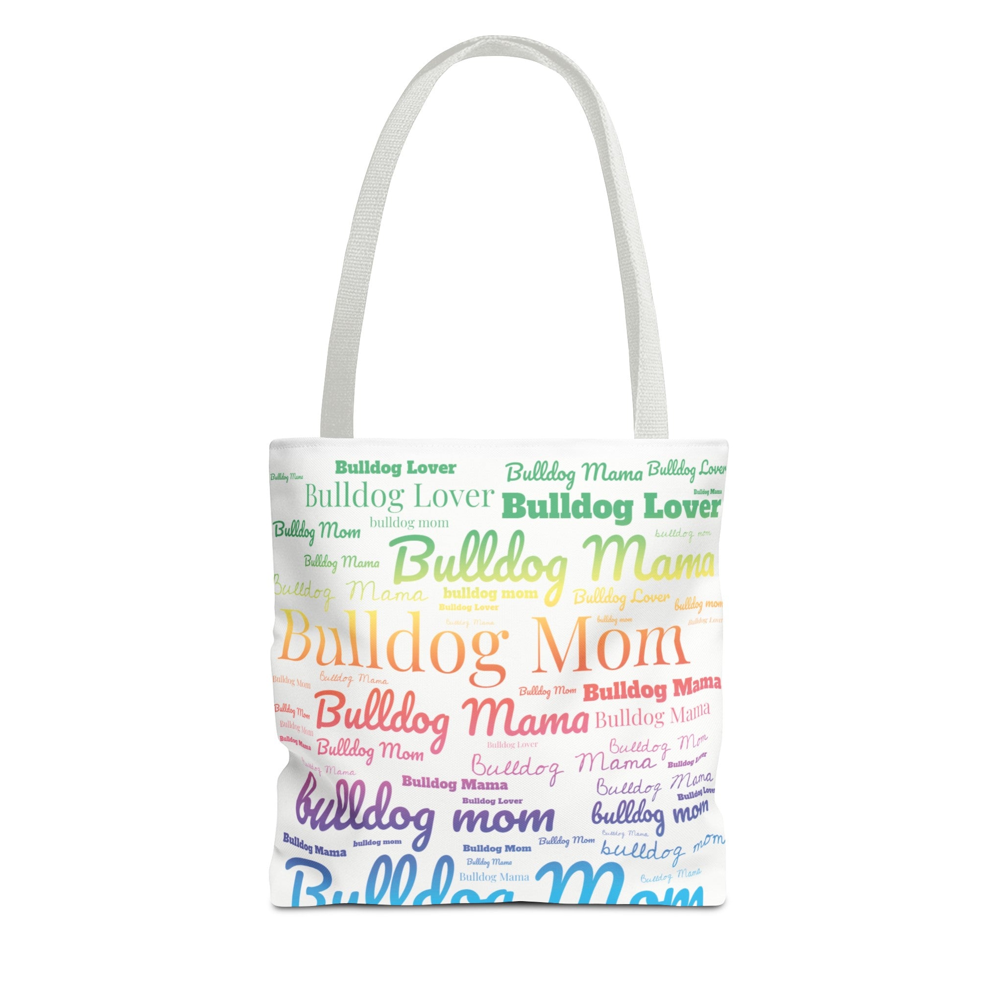 YOUR CHOICE OF Breed or Mix Dog Mom Pride Word Art Tote - custom-dog-breed-pride-ombre-canvas-tote