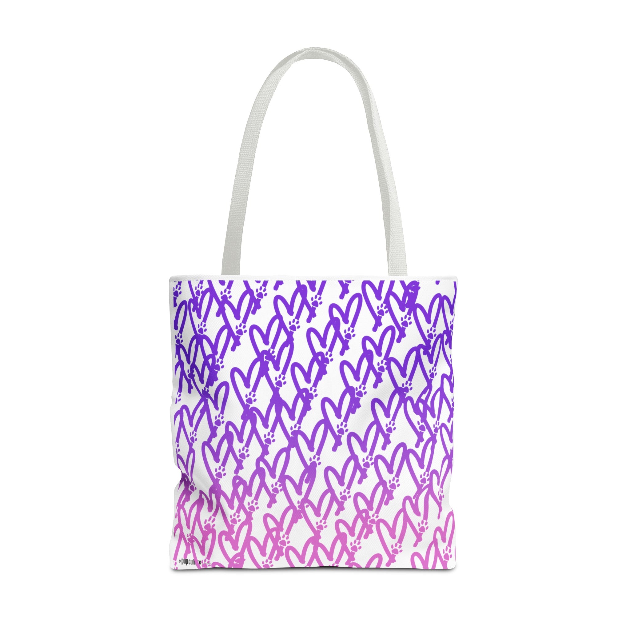 Dog Mom Heart and Dog Paw Ombre Tote Bag - heart-and-paw-print-tote-bag