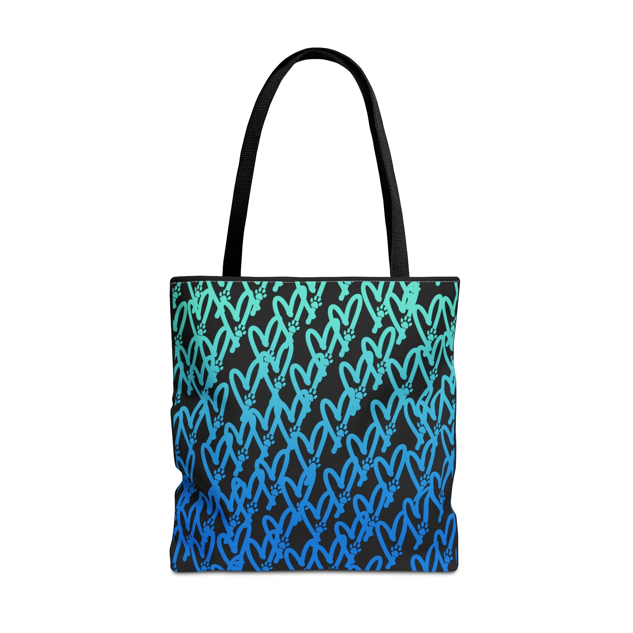 Dog Mom Heart and Dog Paw Ombre Tote Bag - heart-and-paw-print-tote-bag