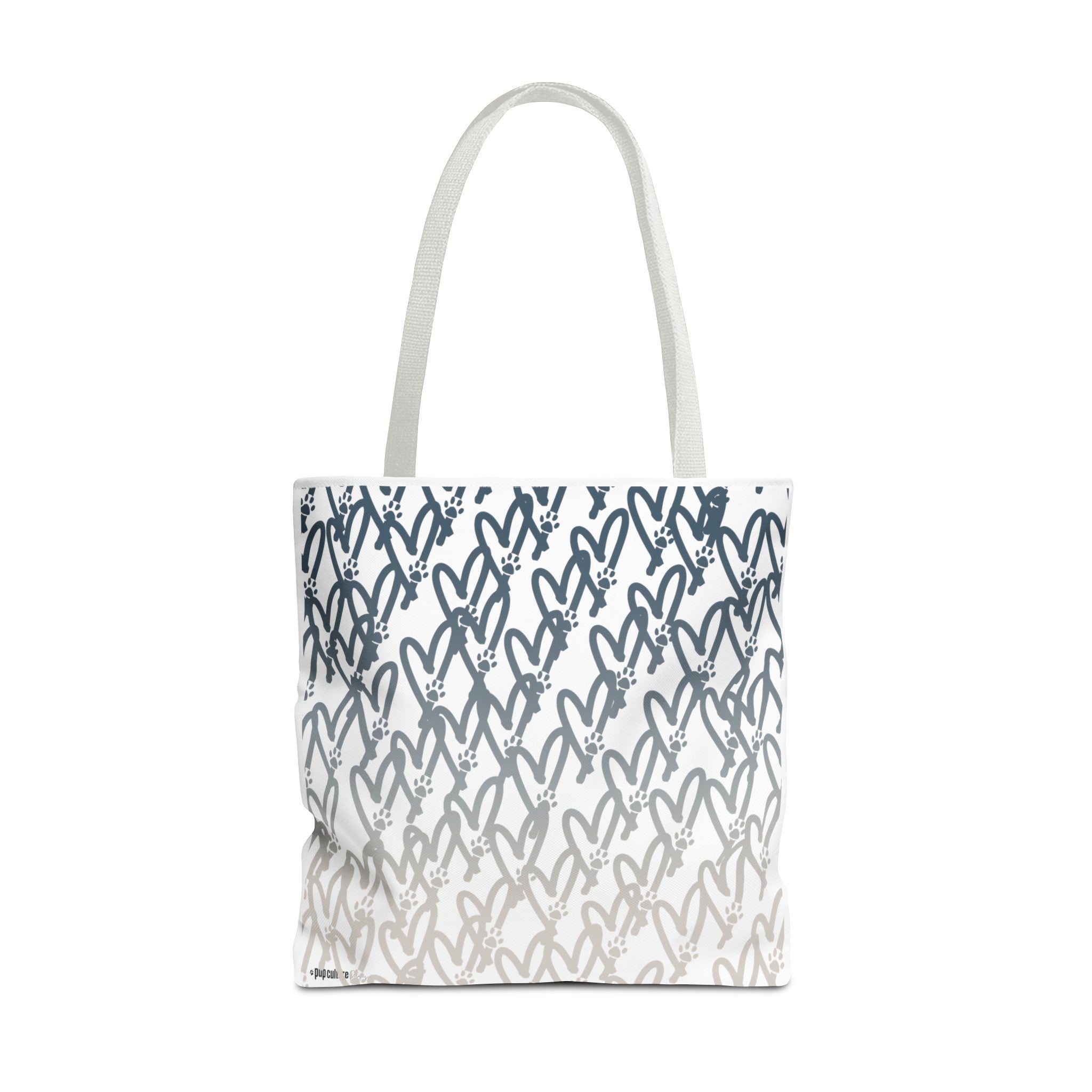 Dog Mom Heart and Dog Paw Ombre Tote Bag - heart-and-paw-print-tote-bag