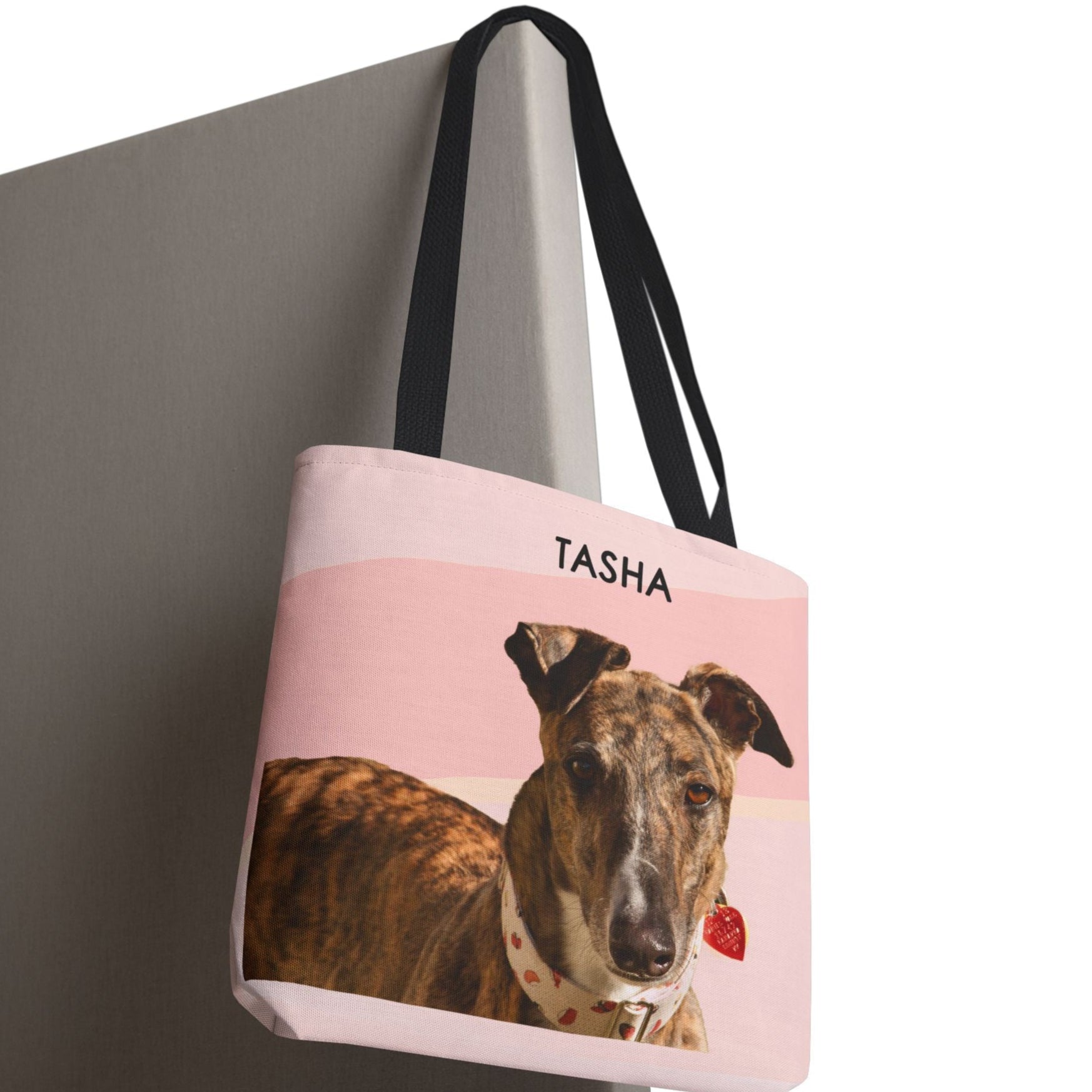 Custom Dog Portrait Tote bag | Blush Mist