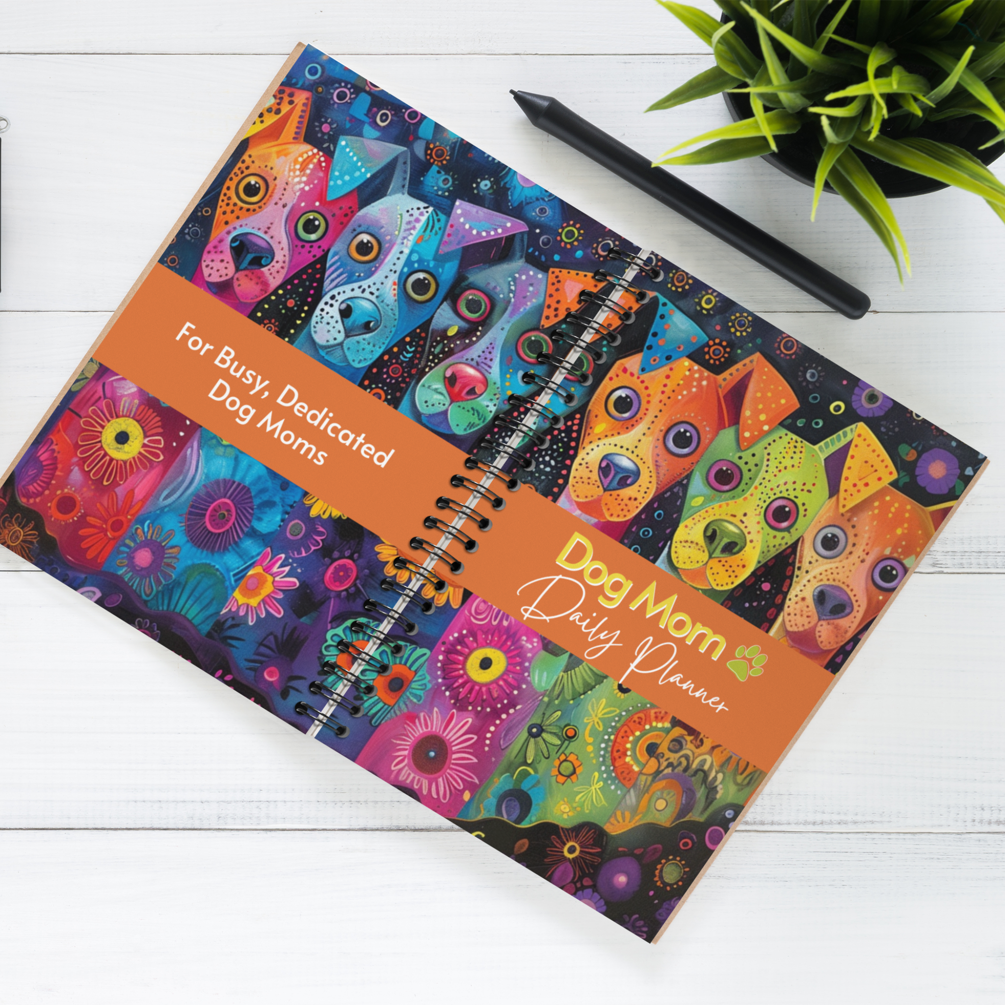 Full Color Dog Art Dog Mom 6 Mo Daily Planner | Special Dog Pages - full-color-dog-art-dog-mom-6-mo-daily-planner-special-dog-pages