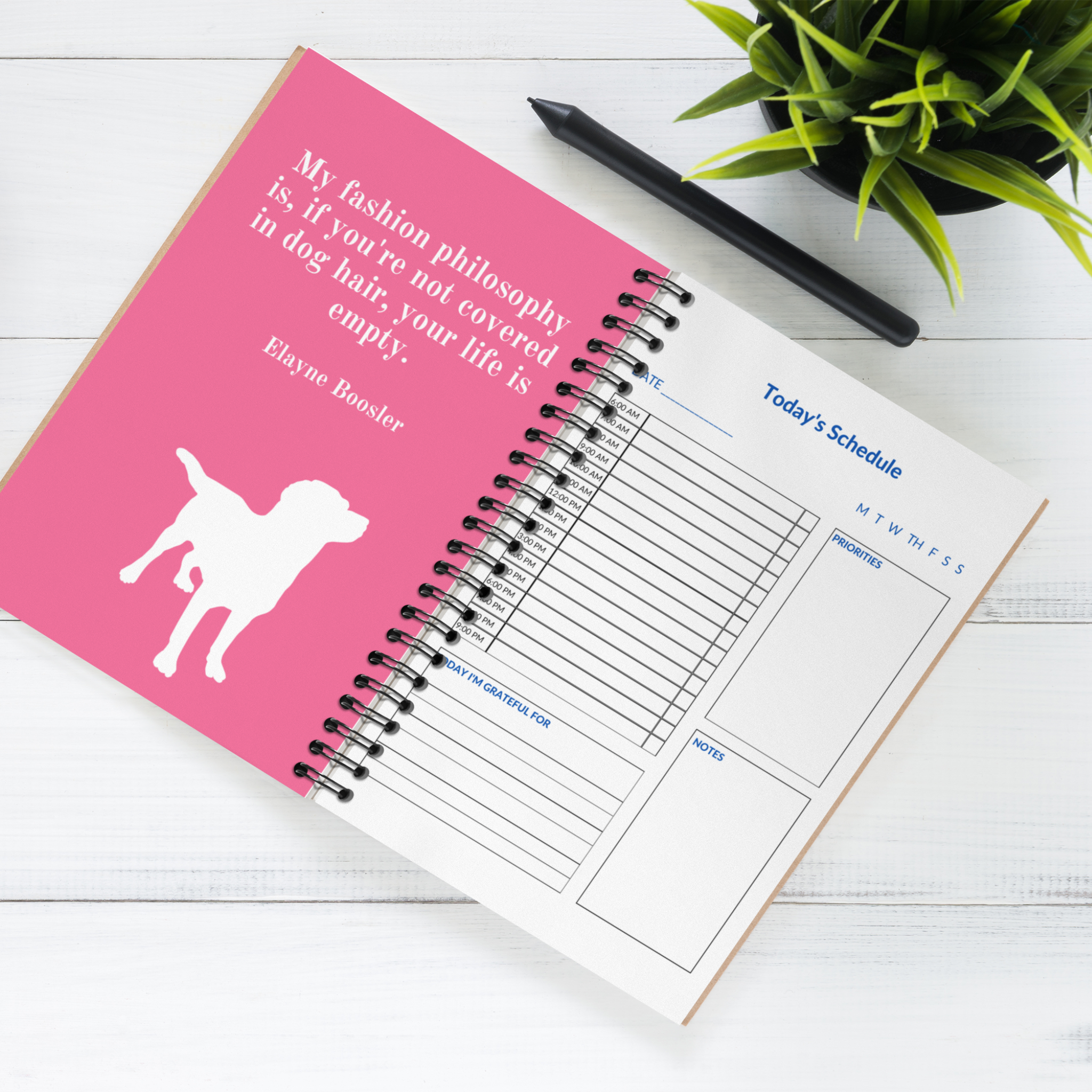 Full Color Dog Art Dog Mom 6 Mo Daily Planner | Special Dog Pages - full-color-dog-art-dog-mom-6-mo-daily-planner-special-dog-pages