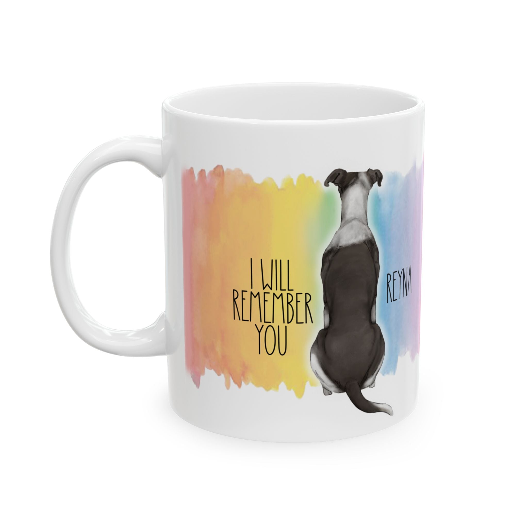 Custom Dog Breed Graphic Memorial Watercolor Rainbow Bridge Coffee Mug