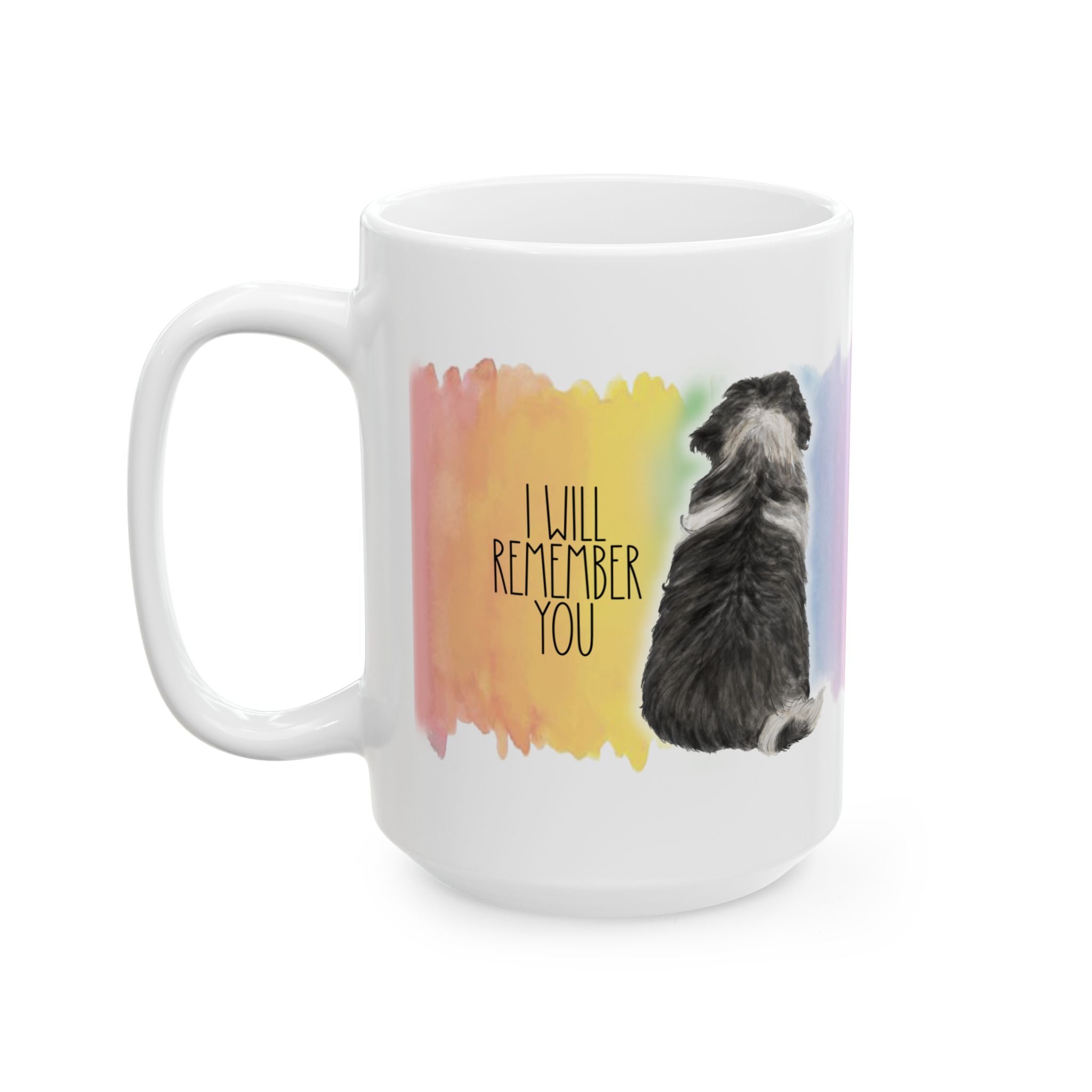 Custom Dog Breed Graphic Memorial Watercolor Rainbow Bridge Coffee Mug