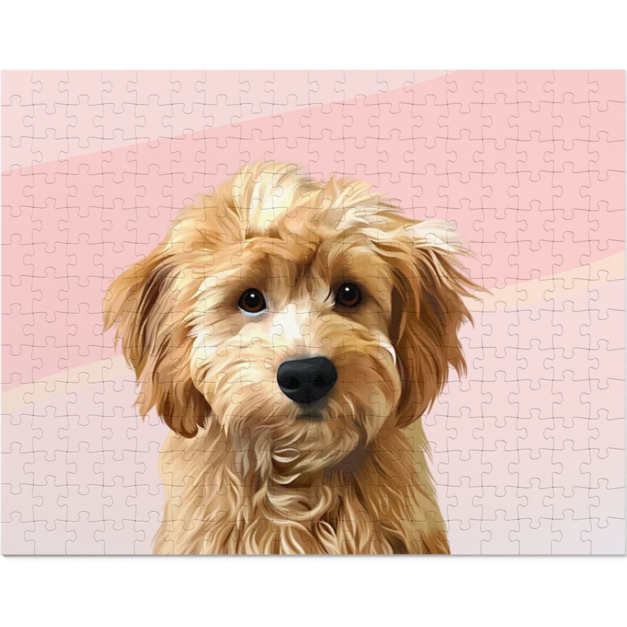 Dog Portrait Jigsaw Puzzle (30, 110, 252, 500,1000-Piece) | Blush Mist - custom-dog-portrait-jigsaw-puzzle-30-110-252-500-1000-blush-mist