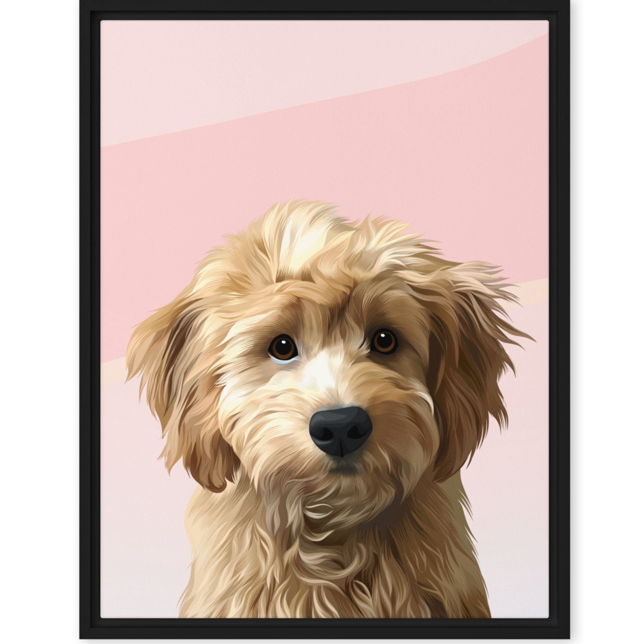 Modern Dog Portrait | Blush - custom-modern-dog-portrait-blush-background