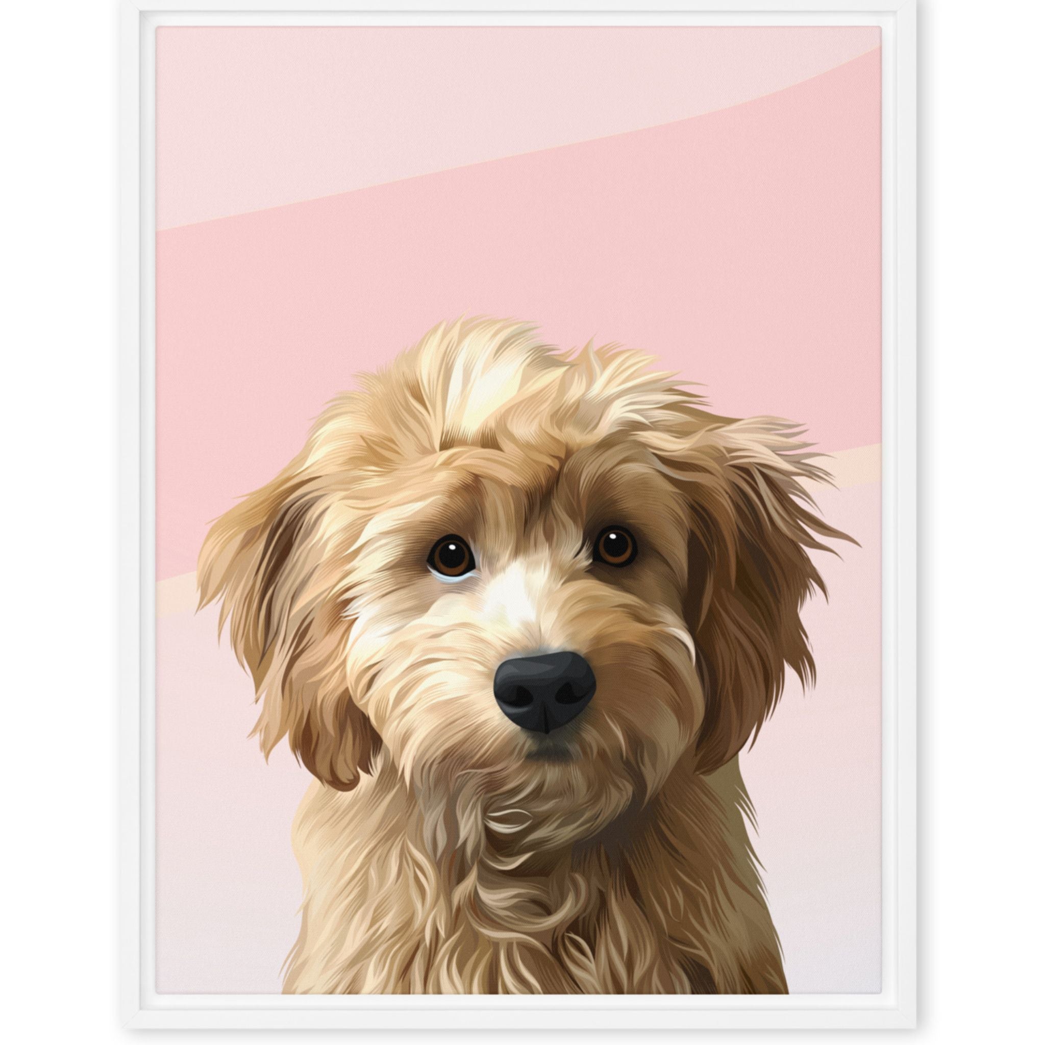 Modern Dog Portrait | Blush - custom-modern-dog-portrait-blush-background