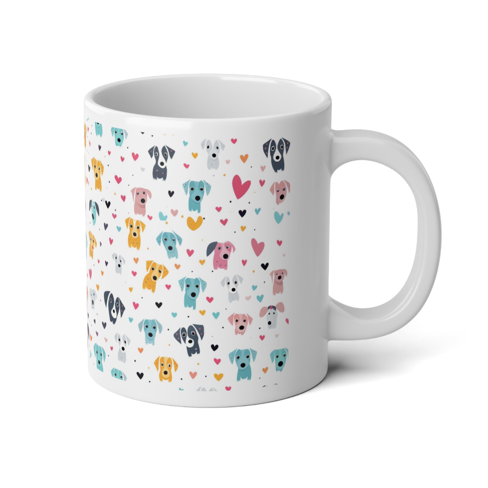 Hearts n' Pups Dog Themed Ceramic Coffee or Tea Mug - hearts-n-pups-dog-themed-ceramic-coffee-or-tea-mug