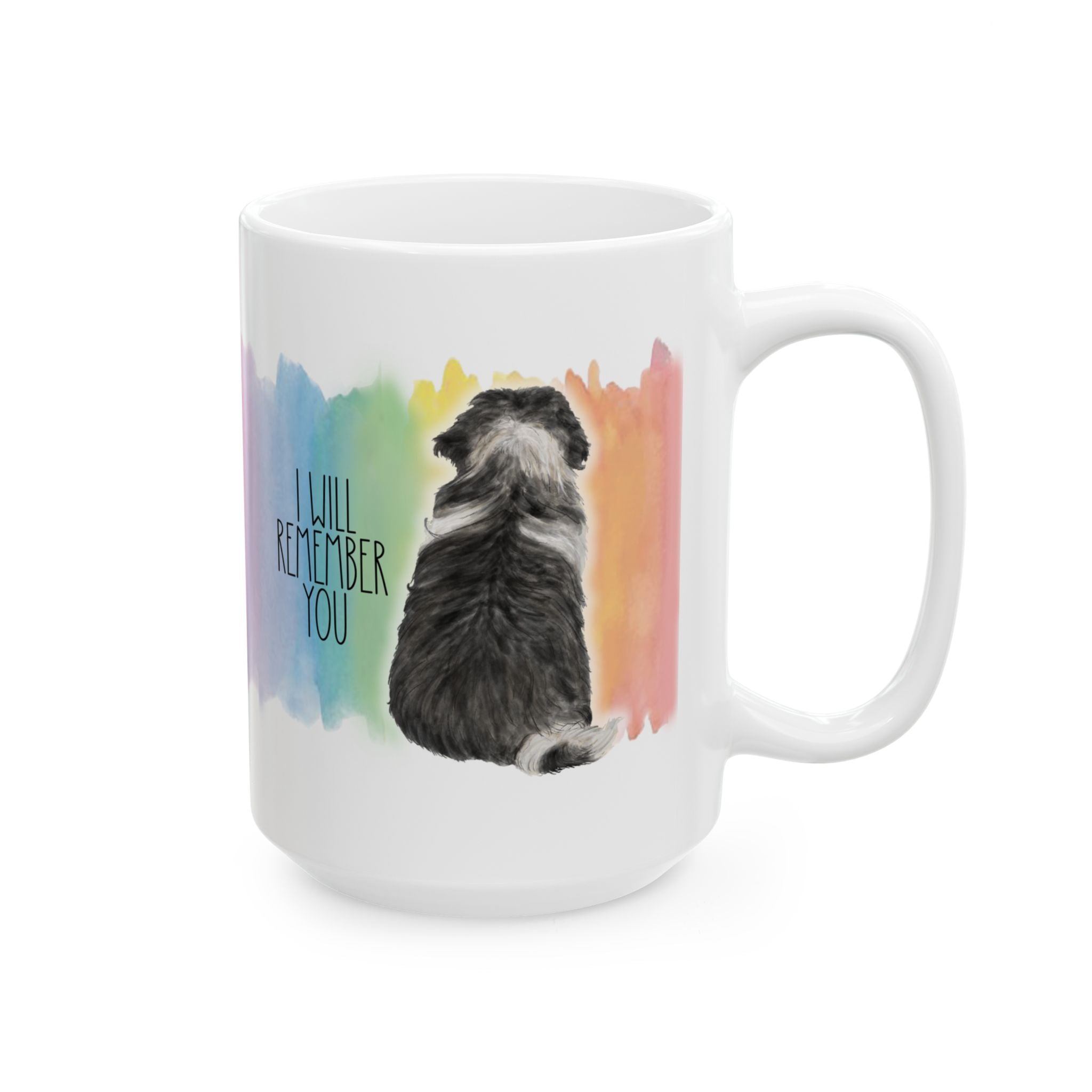 Custom Dog Breed Graphic Memorial Watercolor Rainbow Bridge Coffee Mug