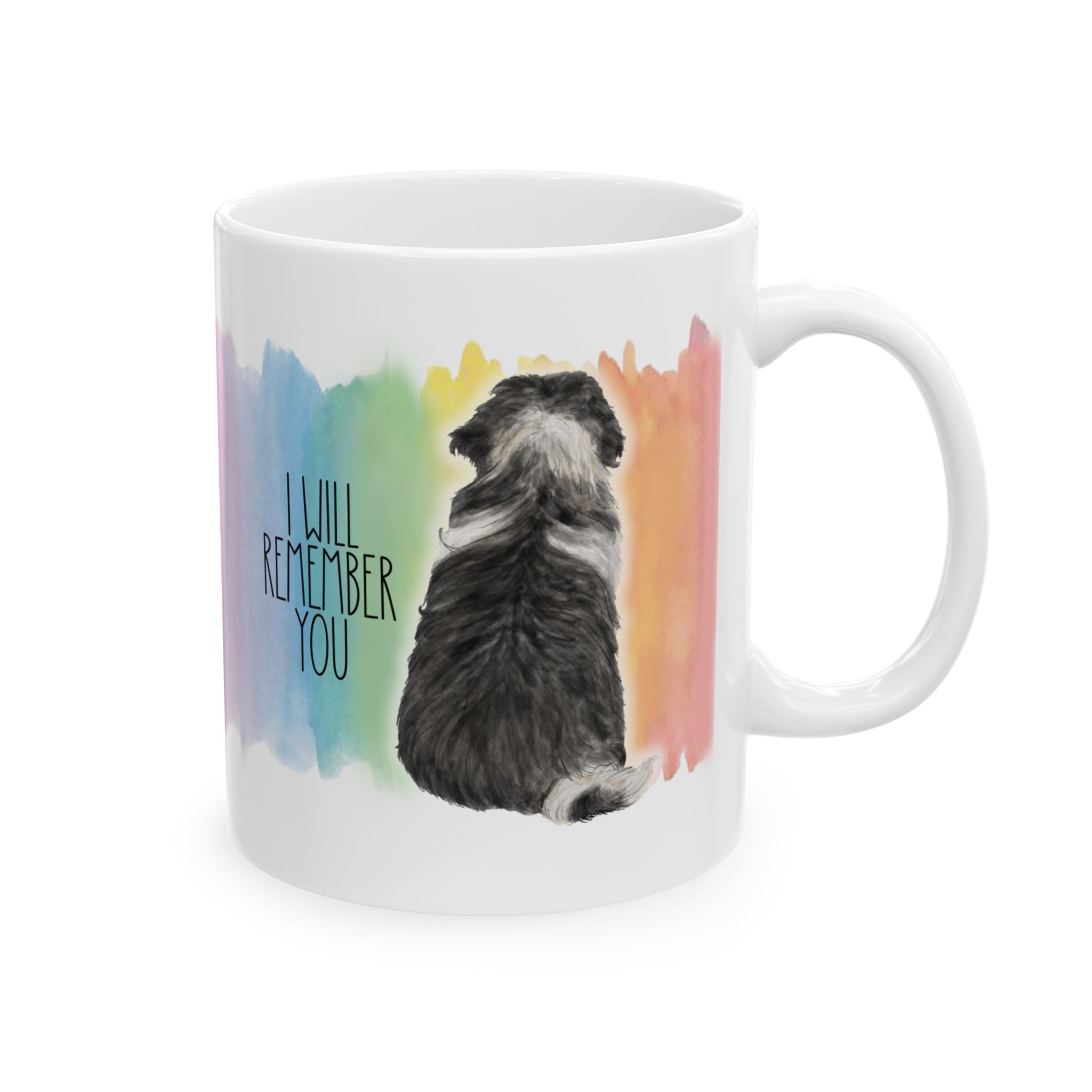 Custom Dog Breed Graphic Memorial Watercolor Rainbow Bridge Coffee Mug