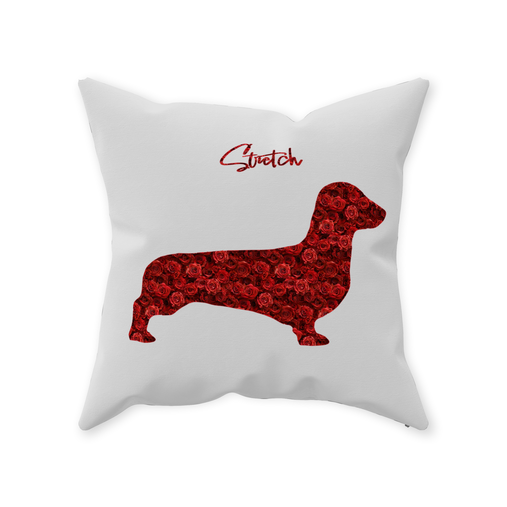 Personalized Red Rose Dog Silhouette Flower Art Throw Pillow - personalized-red-roses-dog-silhouette-flower-art-throw-pillow