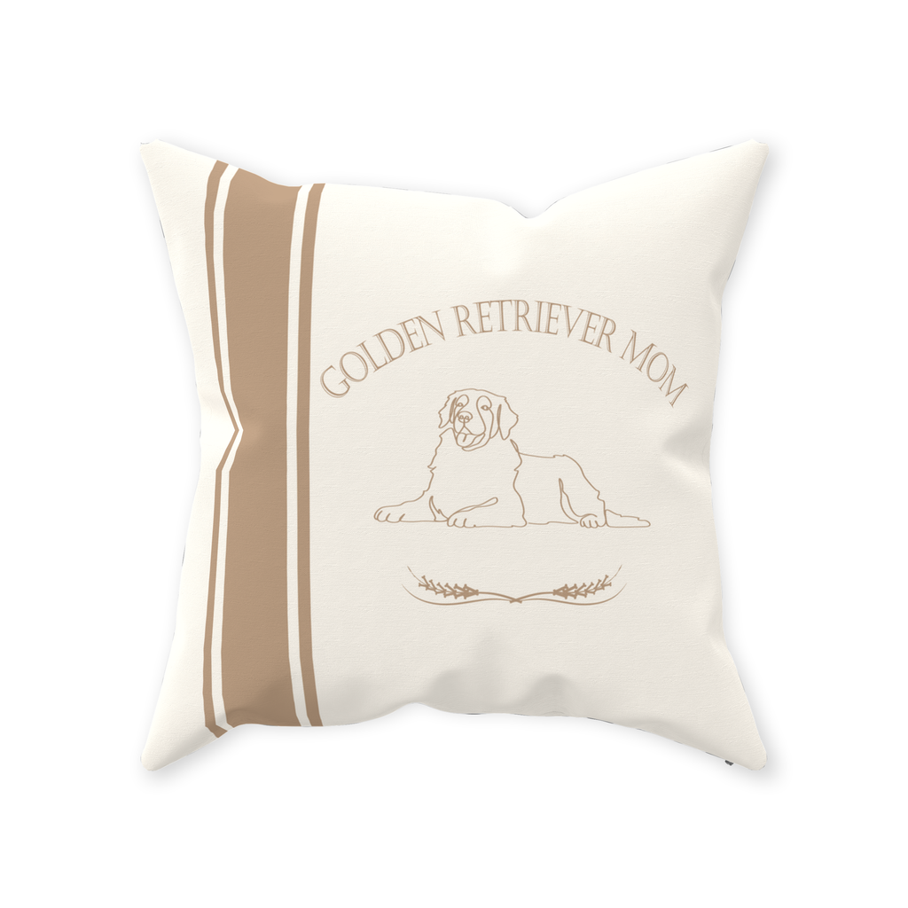 YOUR CHOICE OF BREED Farmhouse Line Art Stripe Design Dog Mom Throw Pillow - your-choice-of-breed-dog-mom-farmhouse-stripe-design-throw-pillow