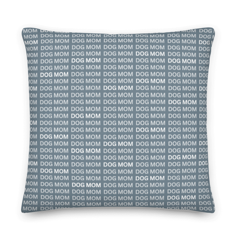 Dog Mom Word Art Square Throw Pillow  | Choose Color & Fabric - dog-lover-dog-mom-black-fabric-square-throw-pillow