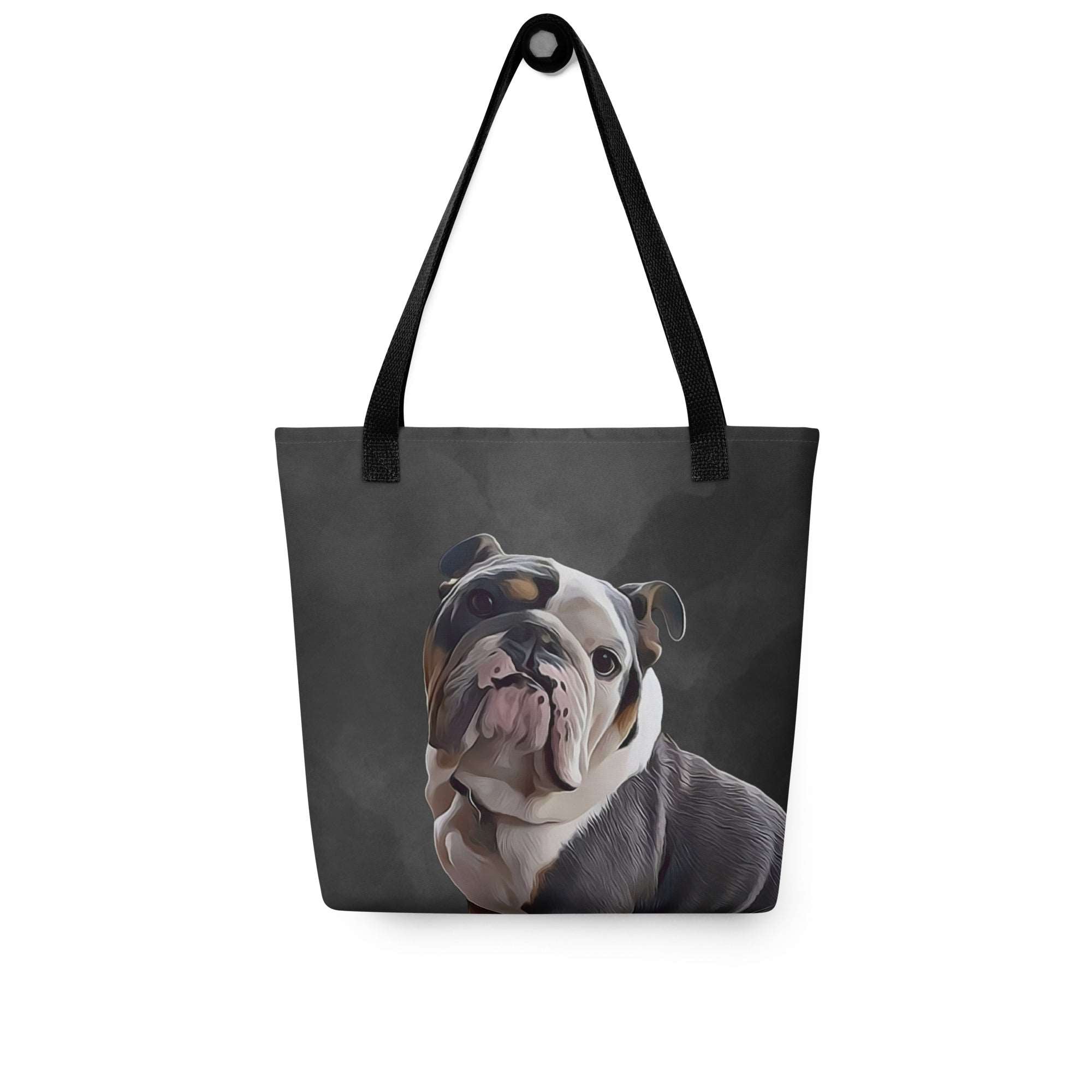 Custom Dog Portrait Tote bag | Onyx - custom-dog-portrait-tote-bag-onyx