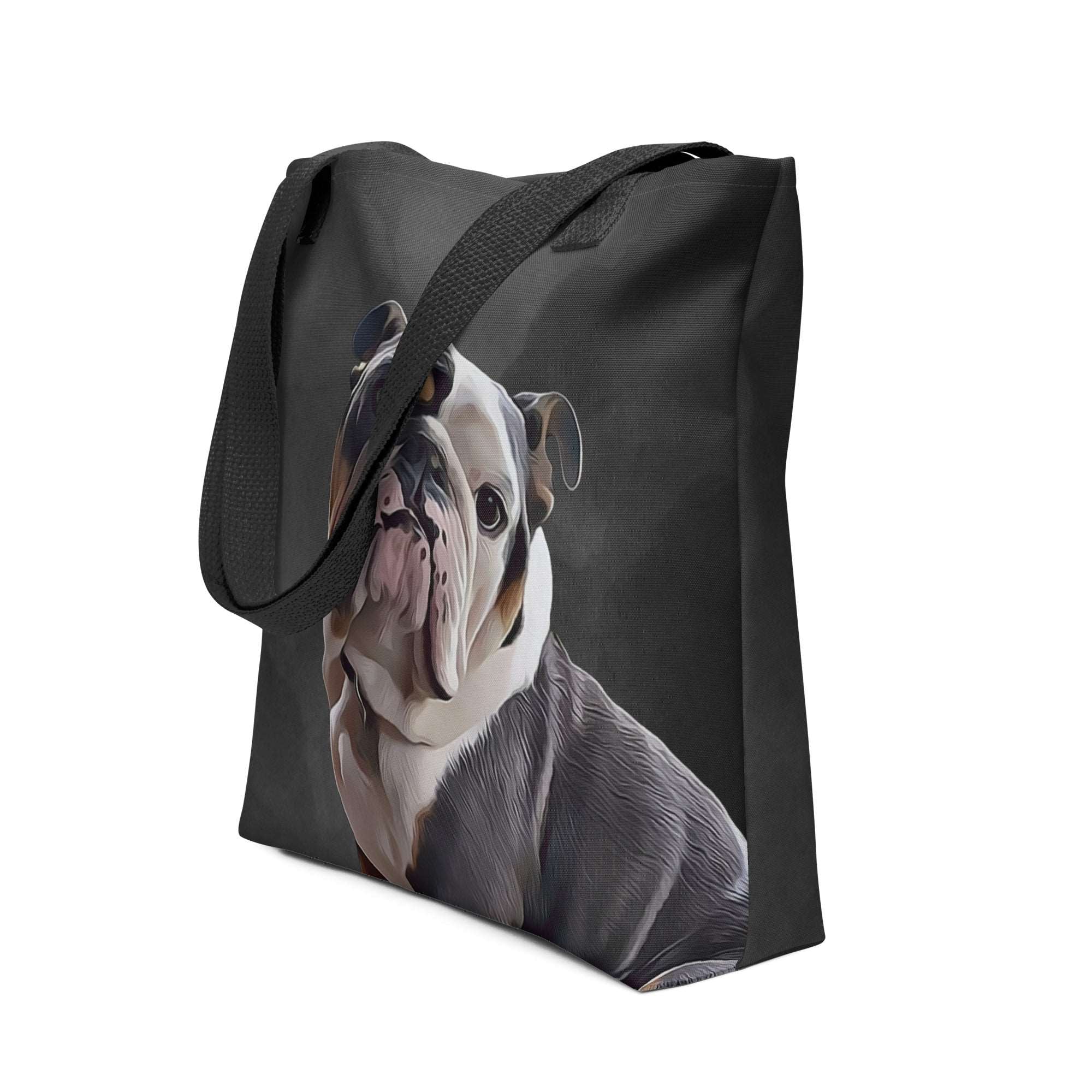 Custom Dog Portrait Tote bag | Onyx - custom-dog-portrait-tote-bag-onyx