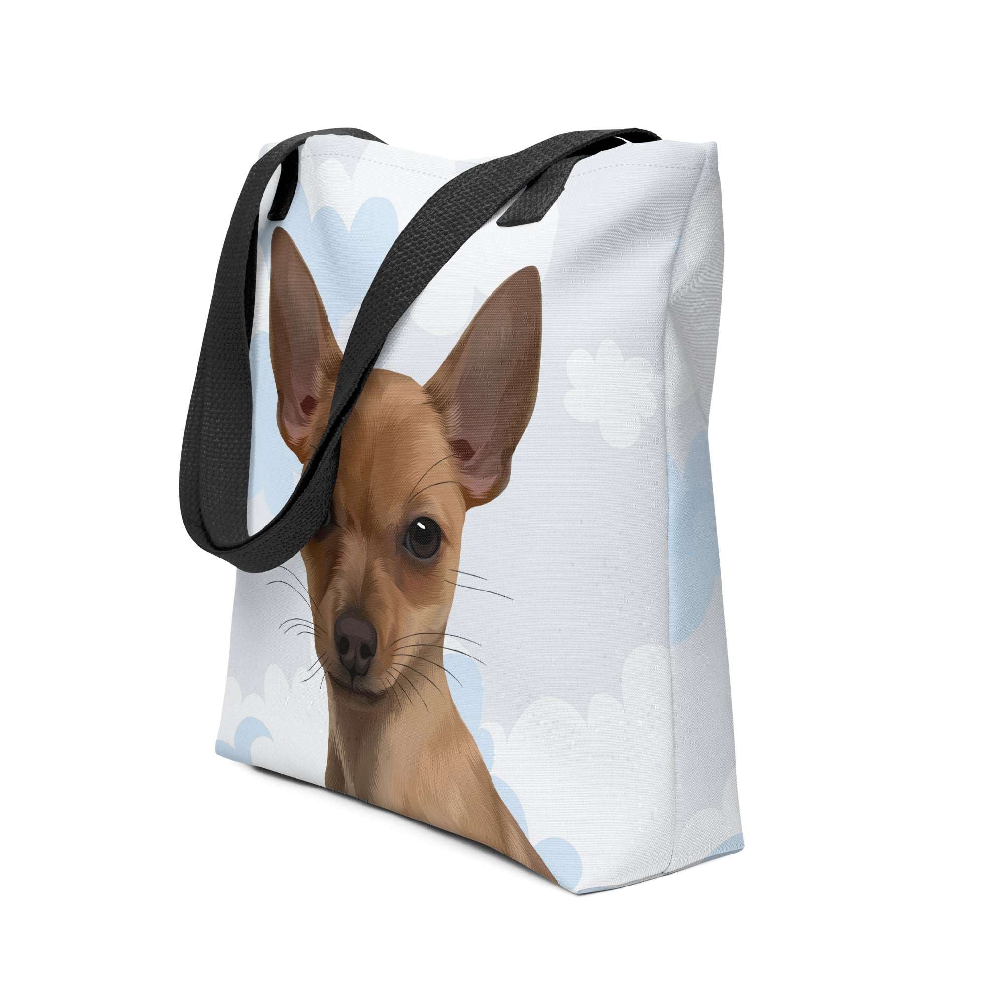 Custom Dog Portrait Tote bag | Cloudy Day - custom-dog-portrait-tote-bag-cloudy-day