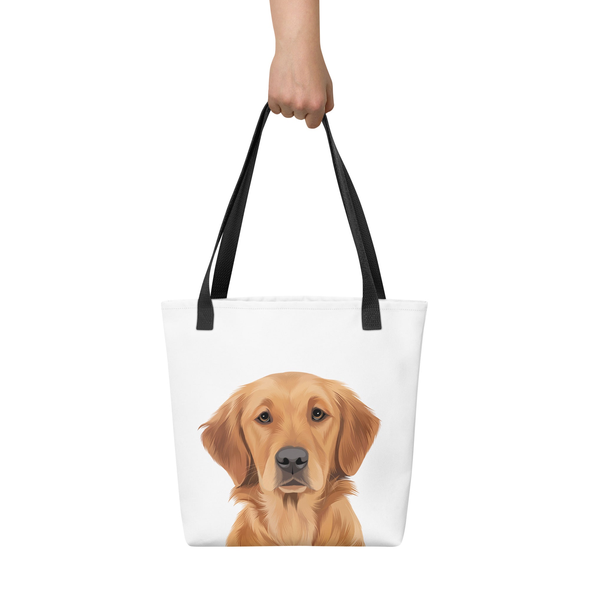 Custom Dog Portrait Tote bag | Classic White - custom-dog-portrait-tote-bag-classic-white