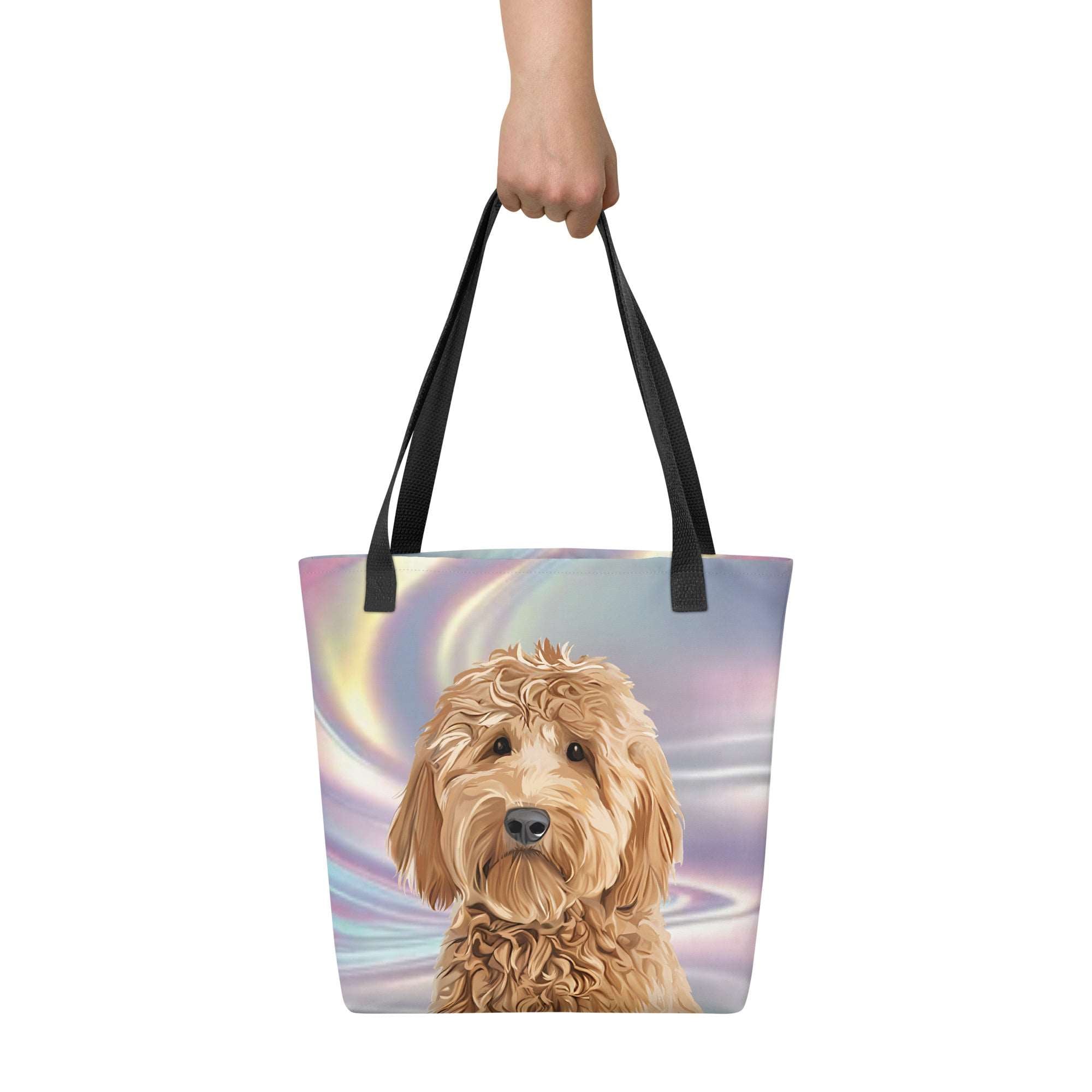 Custom Dog Portrait Tote bag | Opal - custom-dog-portrait-tote-bag-opal