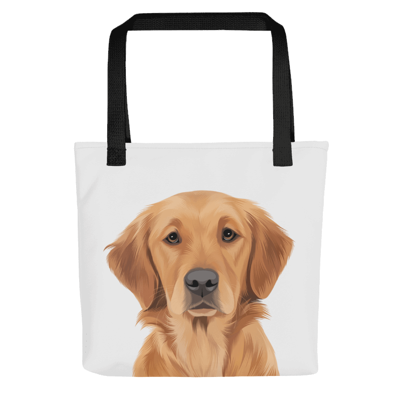 Custom Dog Portrait Tote bag | Classic White - custom-dog-portrait-tote-bag-classic-white