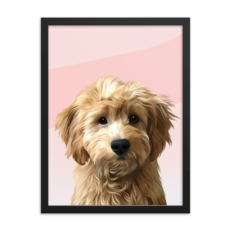 Modern Dog Portrait | Blush - custom-modern-dog-portrait-blush-background