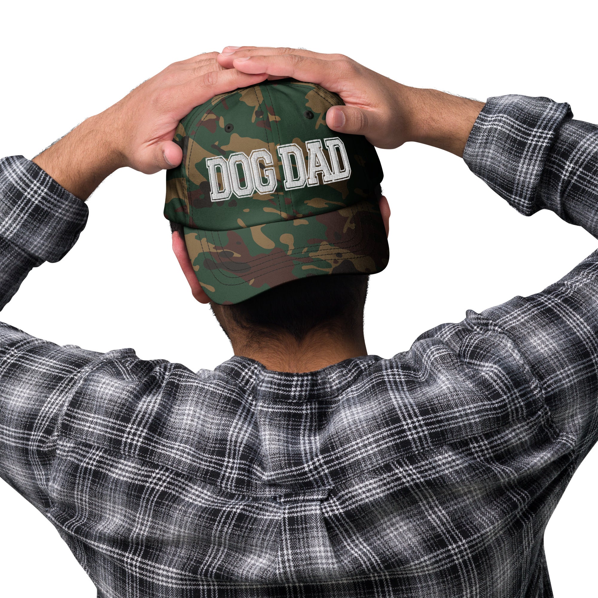 Dog Dad Varsity Font Puffed Embroidered Chino Cotton Twill Hat | Multiple Color Options