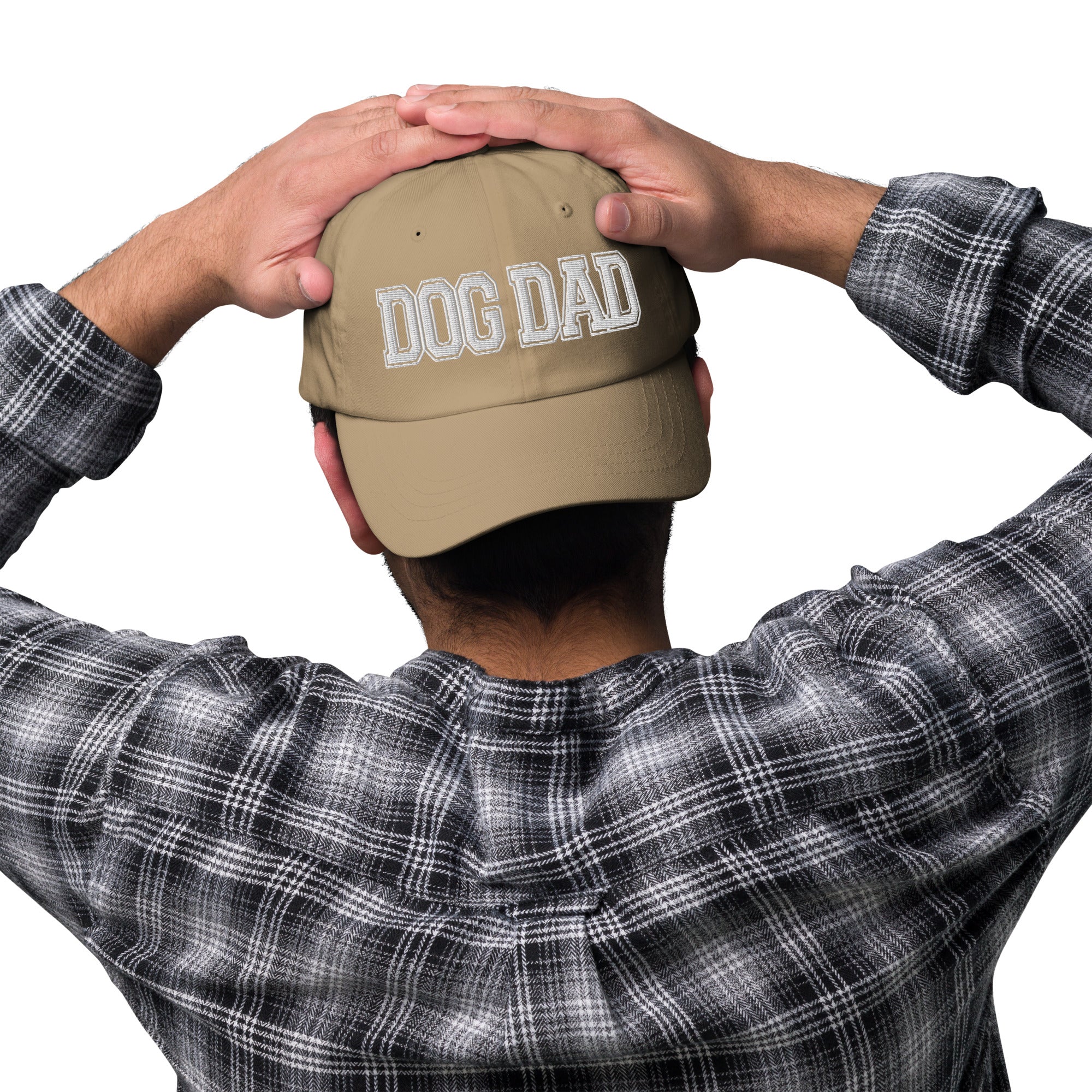 Dog Dad Varsity Font Puffed Embroidered Chino Cotton Twill Hat | Multiple Color Options